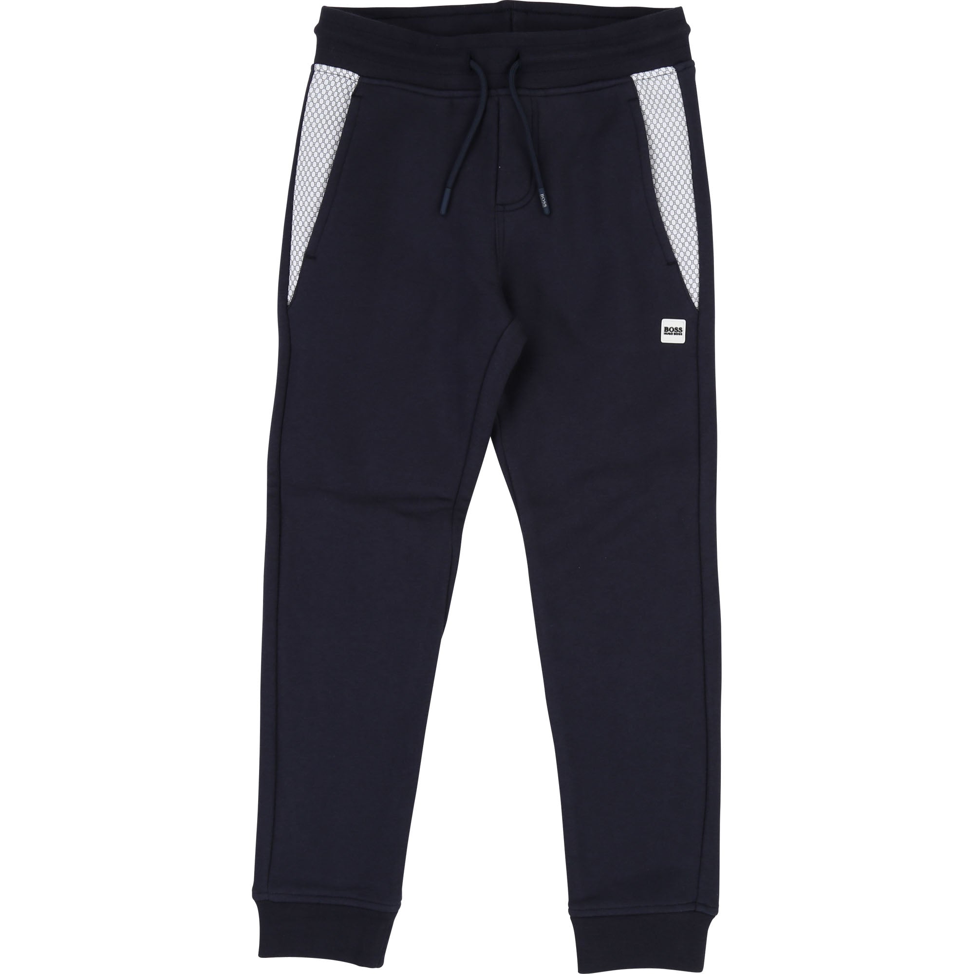 Boys Blue Cargo Cotton Logo Trousers