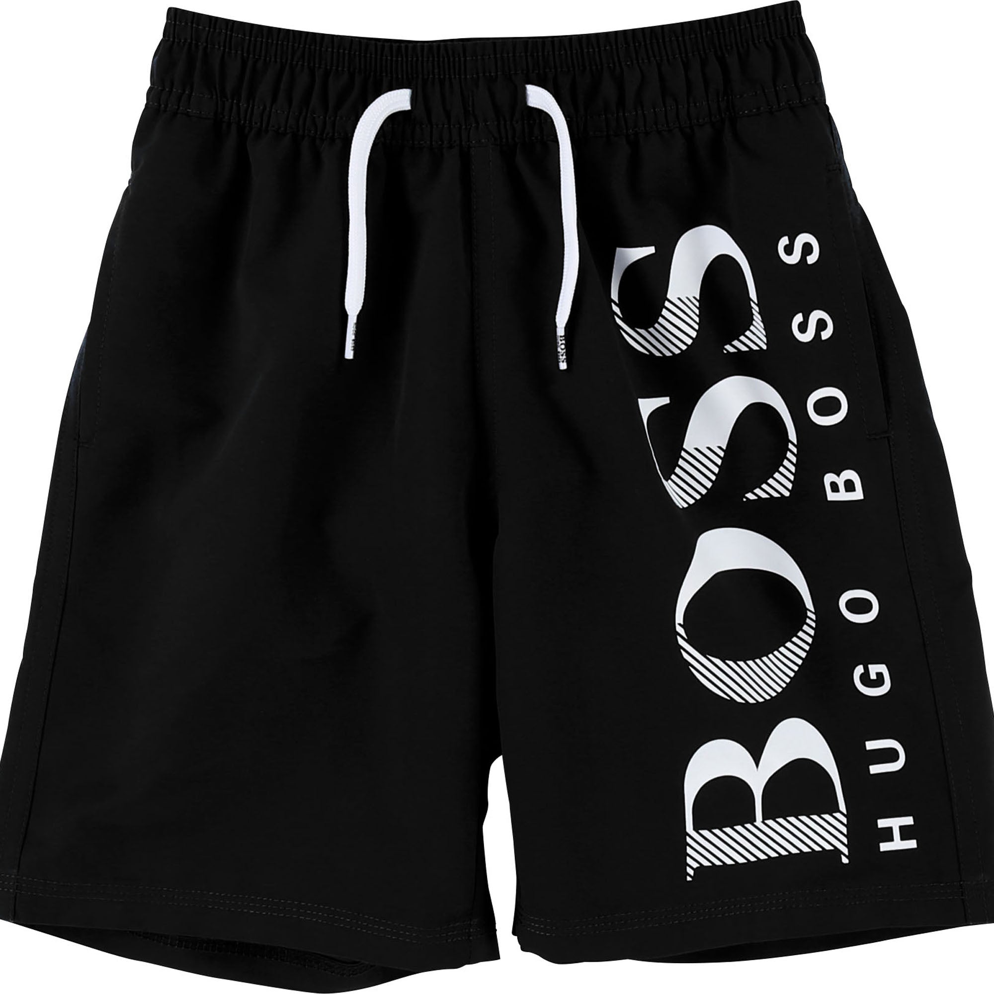 Boys Black Logo Cotton Shorts