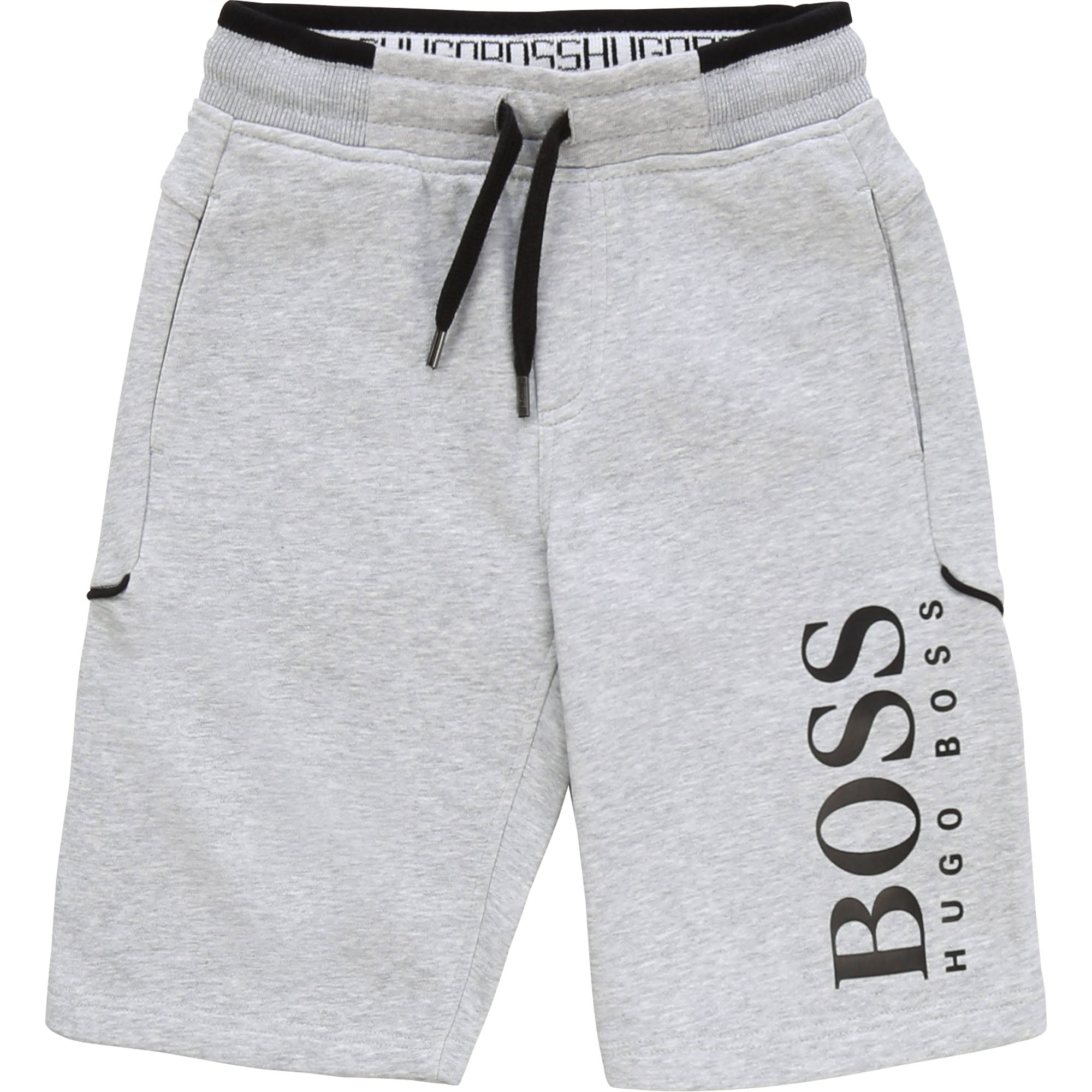 Boys Grey Logo Cotton Shorts