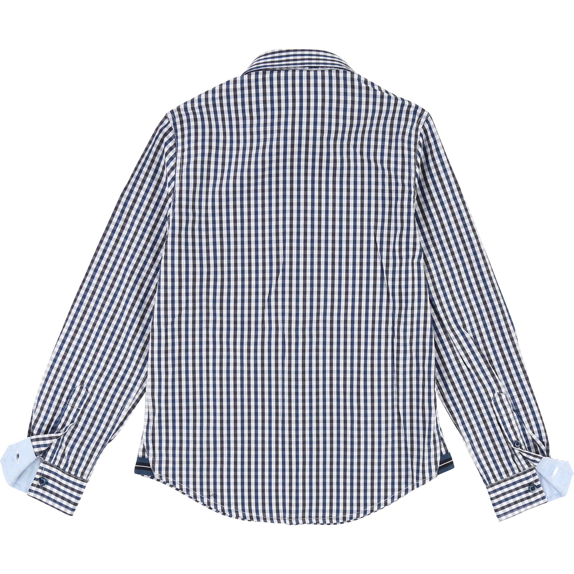 Boys Blue & White Check Cotton Shirt