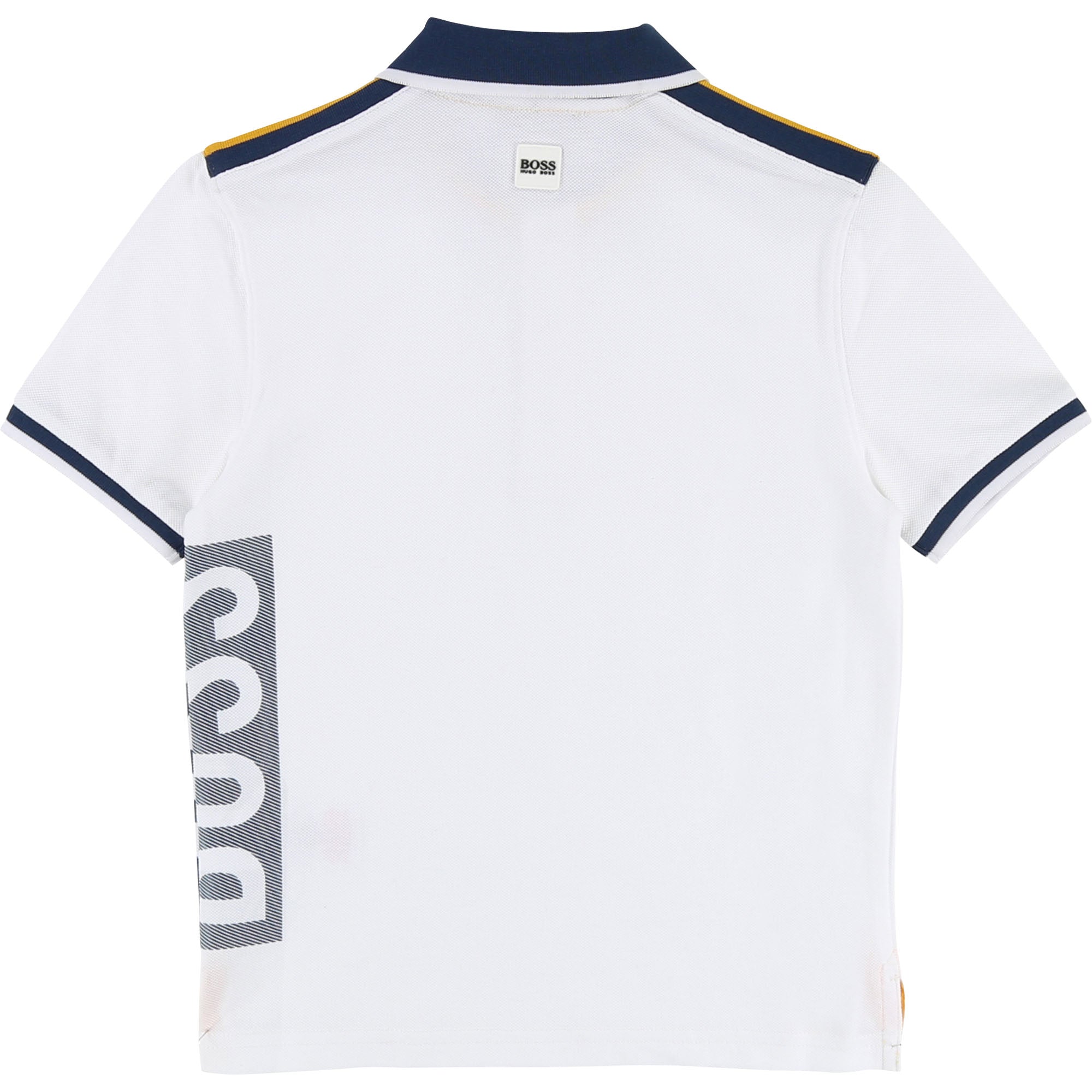 Boys White Logo Cotton Polo Shirt