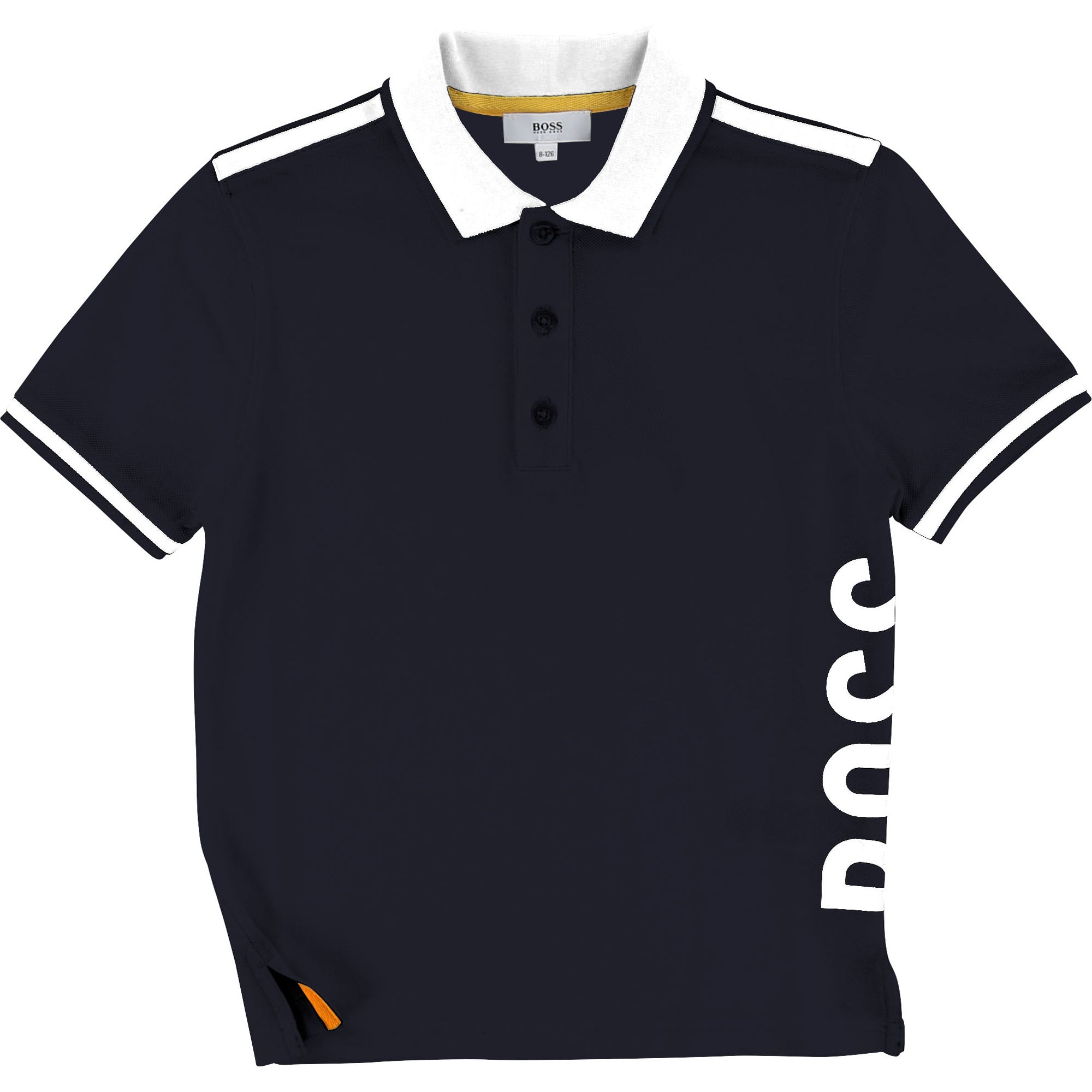 Boys Black Logo Cotton Polo Shirt