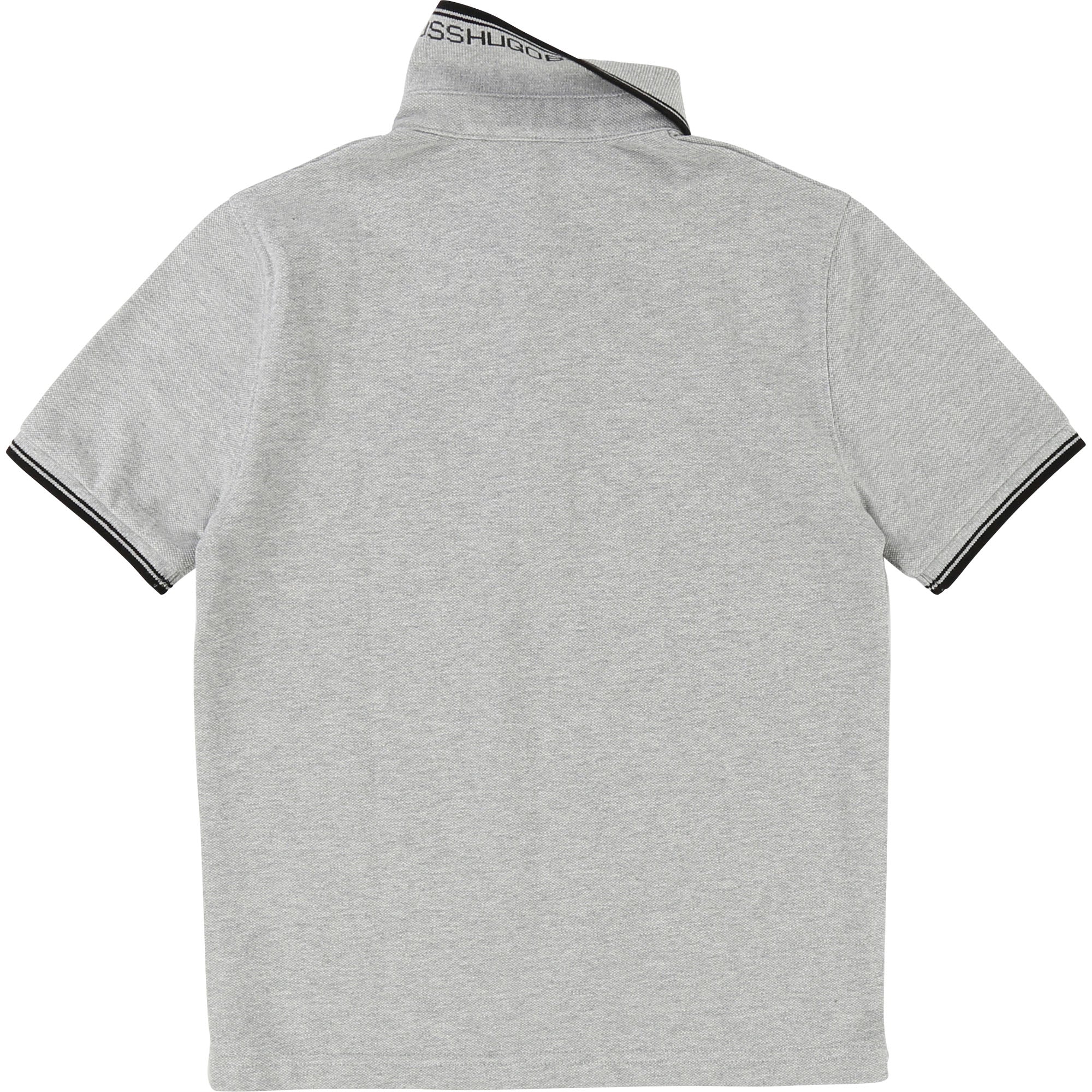 Boys Grey Chine Cotton Polo Shirt