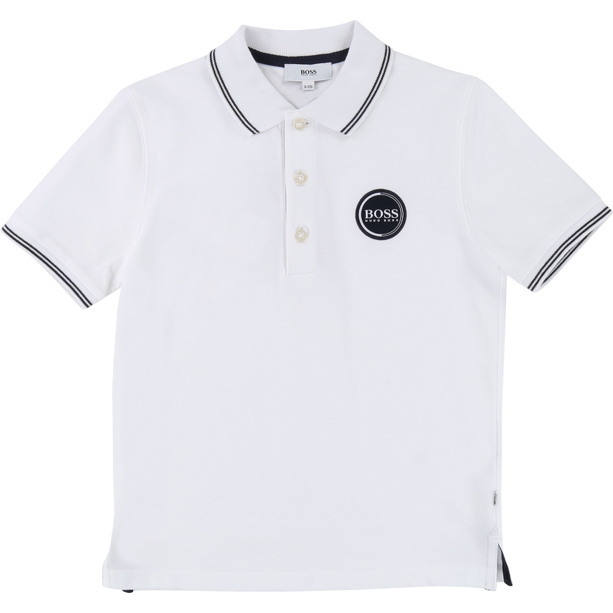 Boys White Cotton Polo Shirt