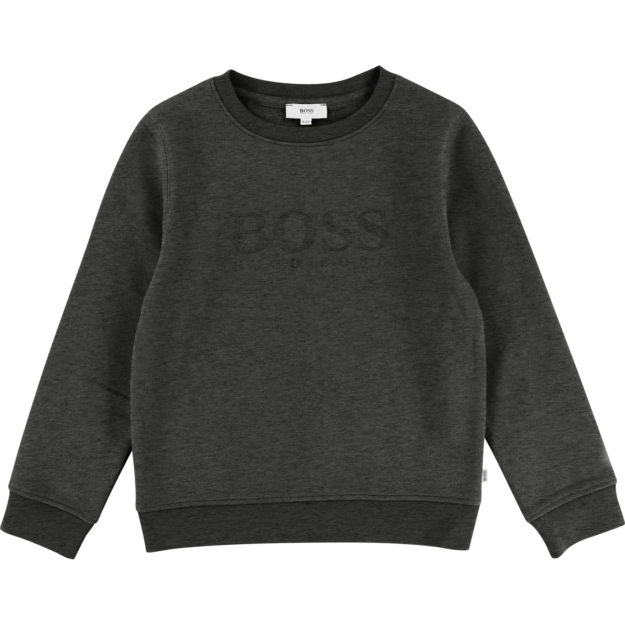 Boys Dark Grey Cotton Sweatshirt