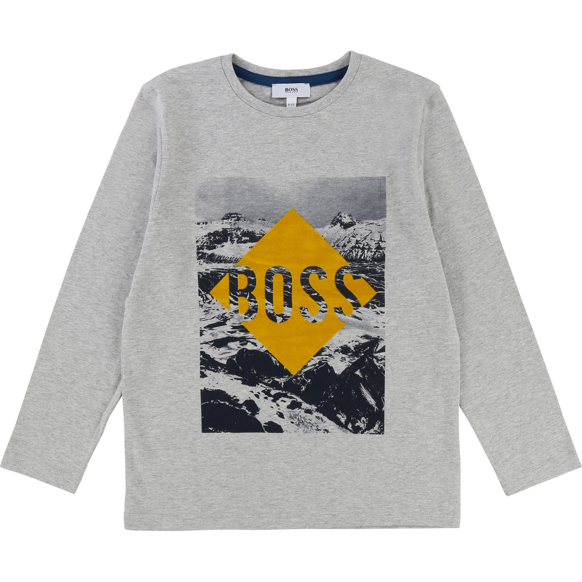 Boys Grey Logo Cotton T-shirt