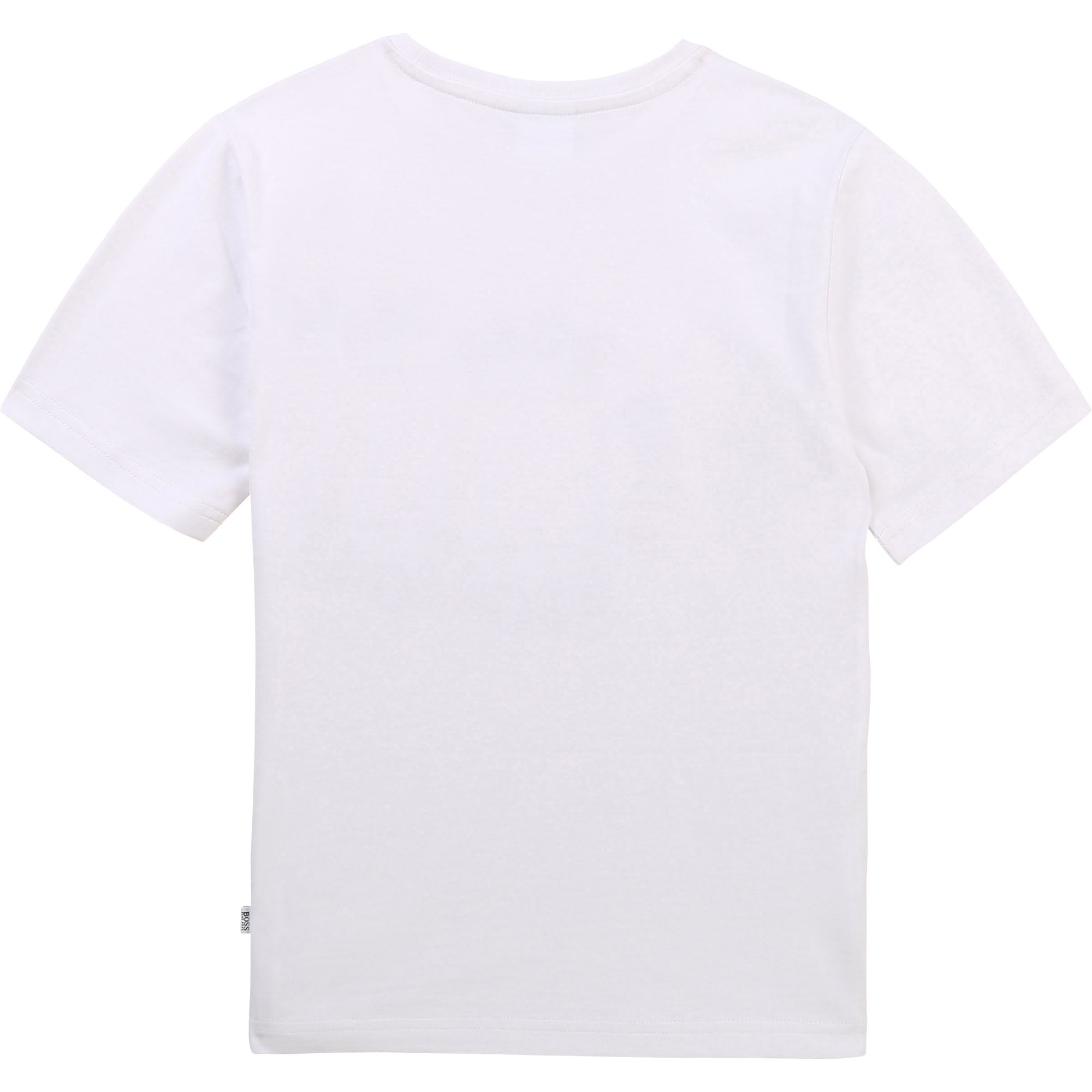 Boys White Logo Cotton T-Shirt