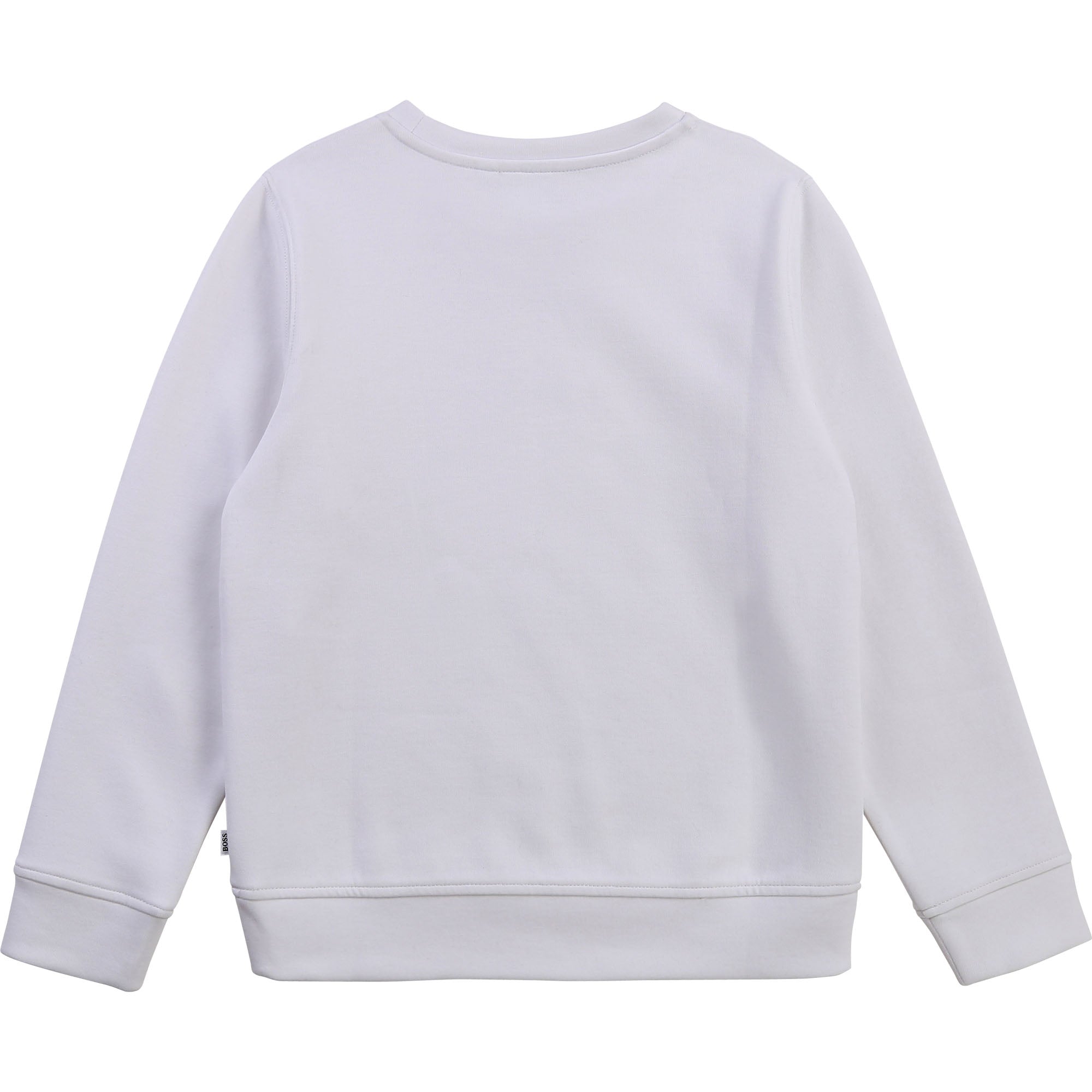 Boys White Logo Cotton Sweatshirt