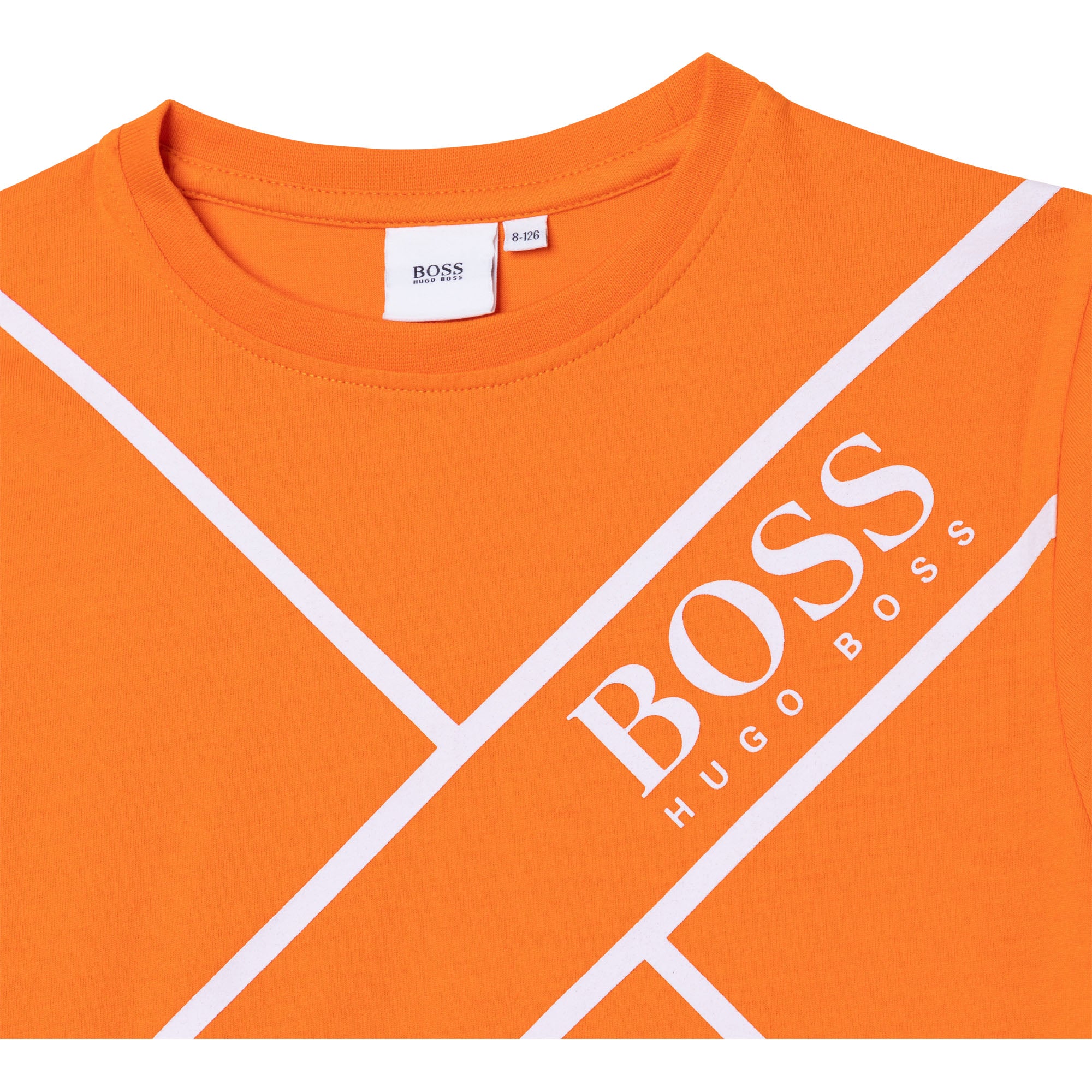 Boys Orange Logo Cotton T-Shirt