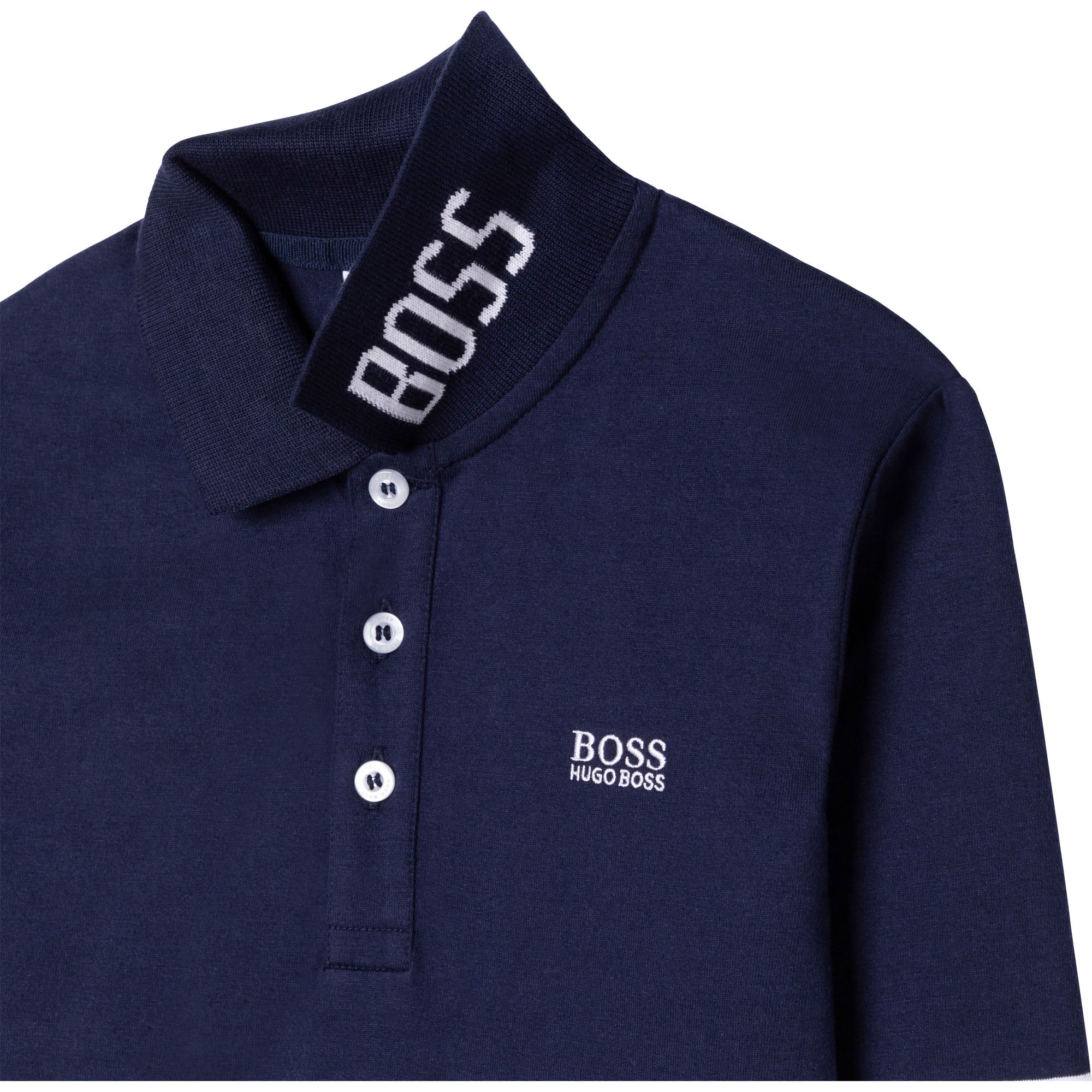 Boys Blue Logo Cotton Polo Shirt