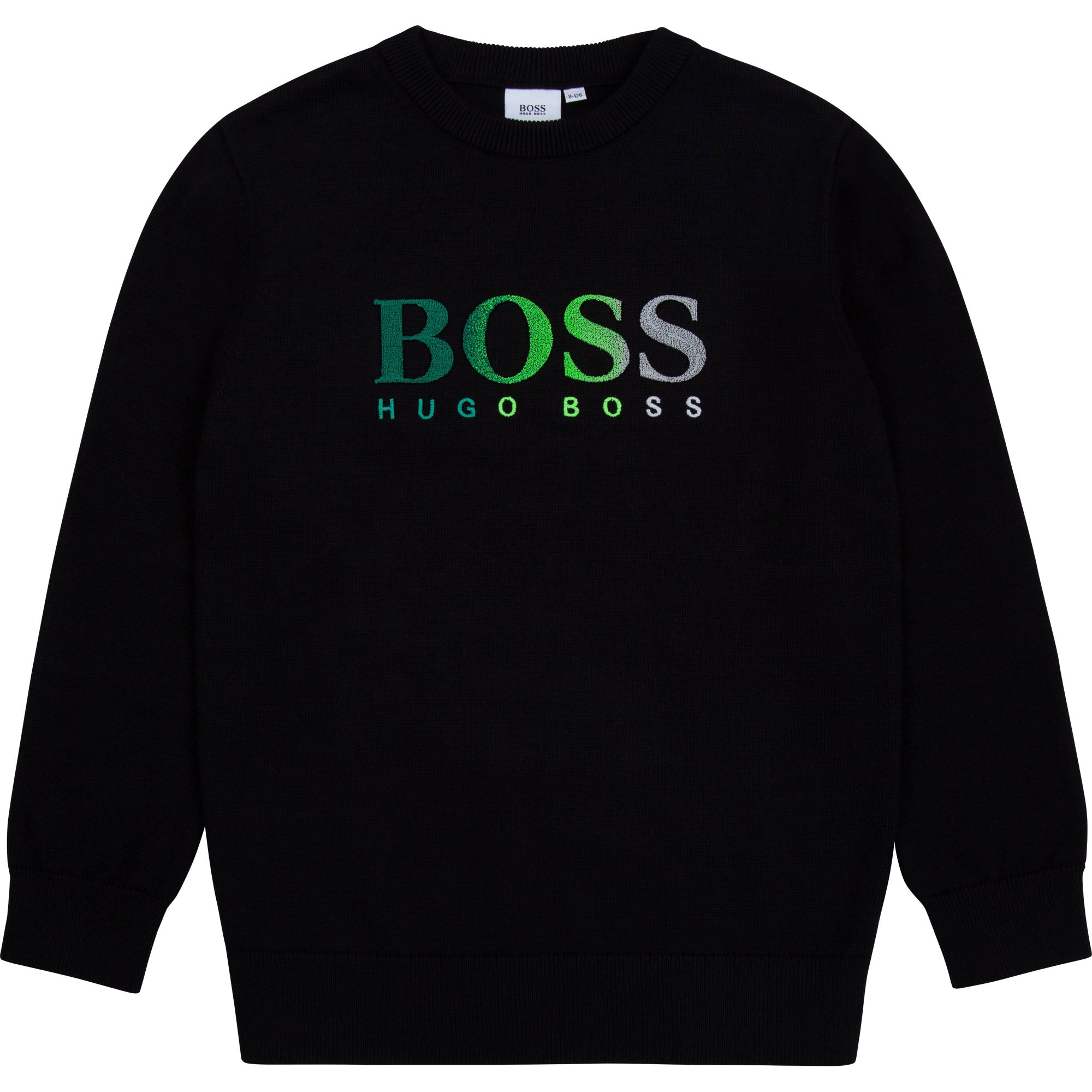 Boys Black Logo Cotton Sweater