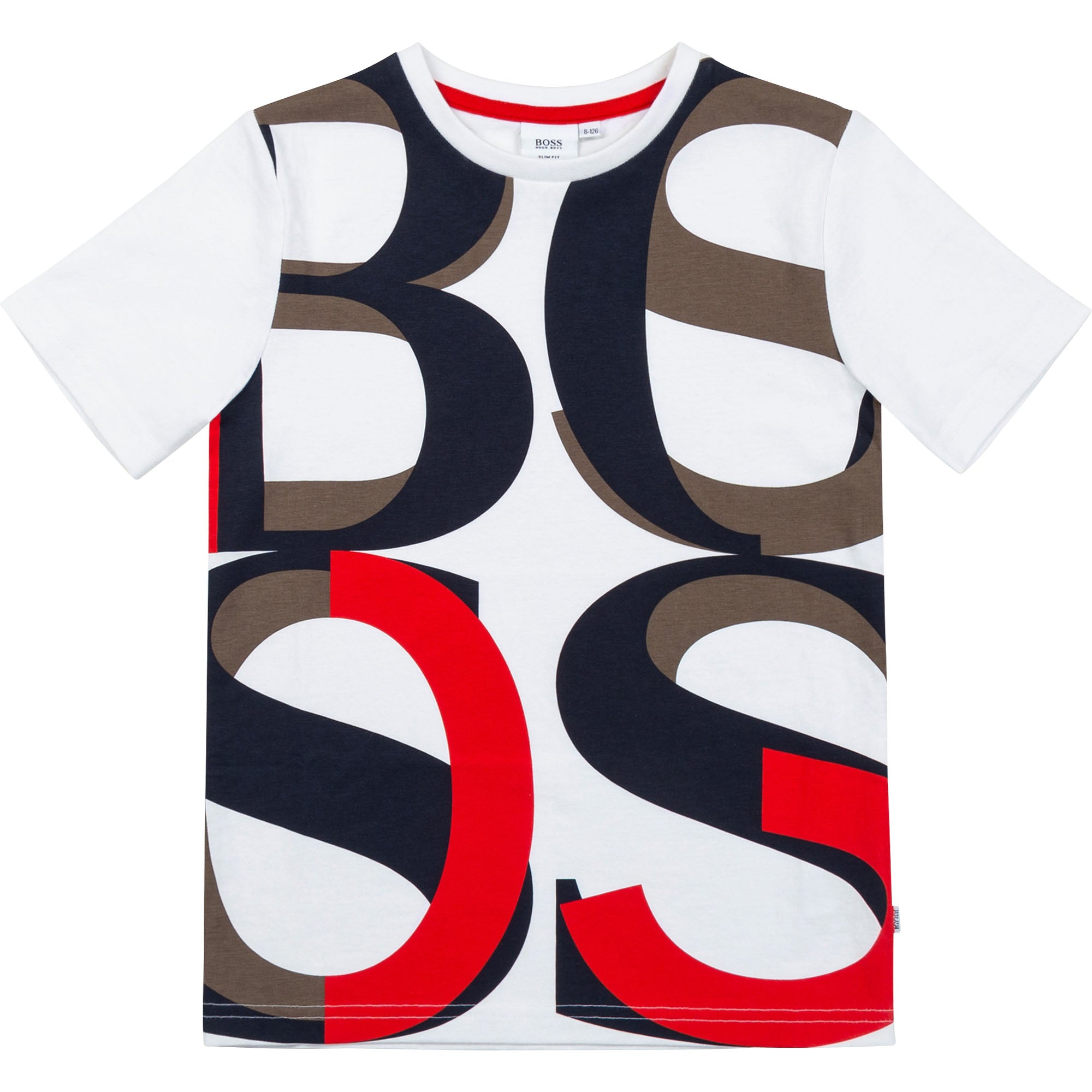 Boys White Logo Cotton T-Shirt