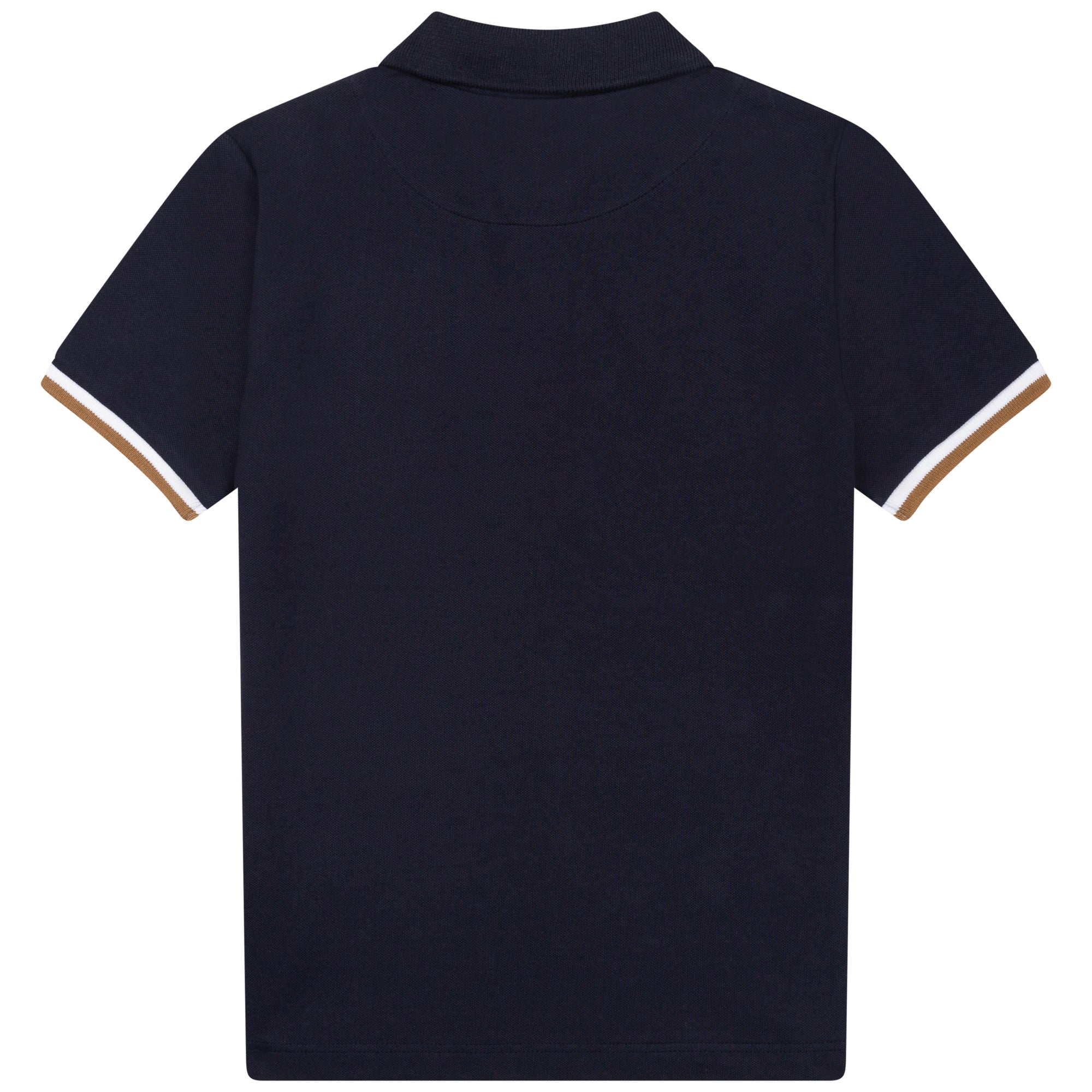 Boys Navy Blue Logo Cotton Polo Shirt