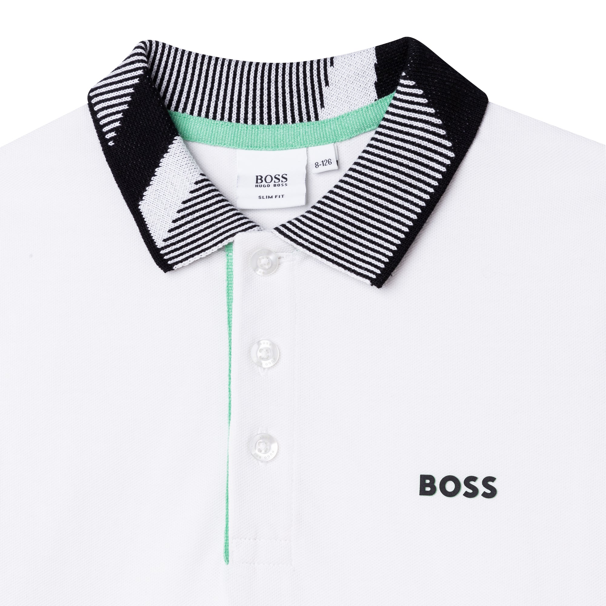 Boys White Logo Cotton Polo Shirt