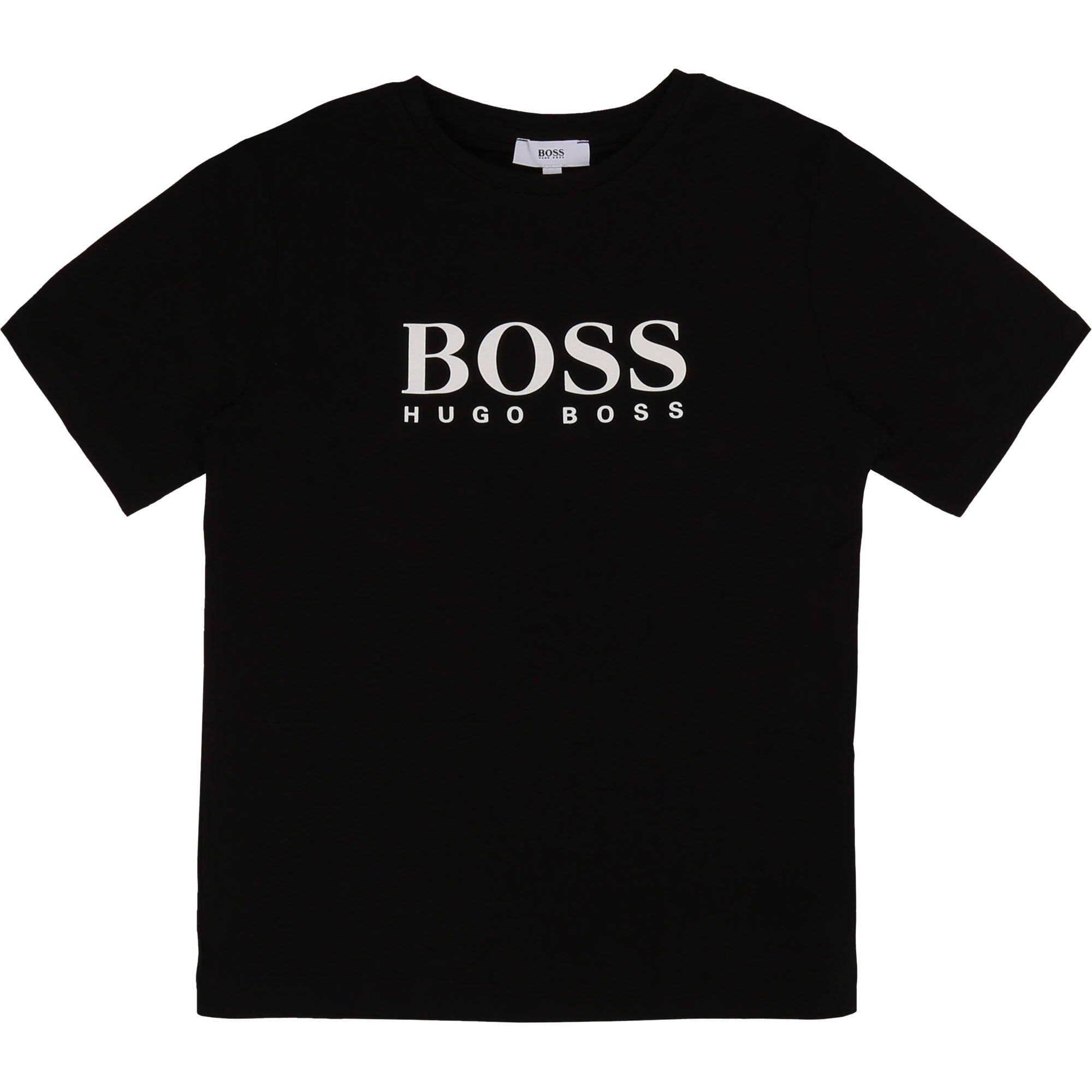 Boys Black Logo Cotton T-Shirt