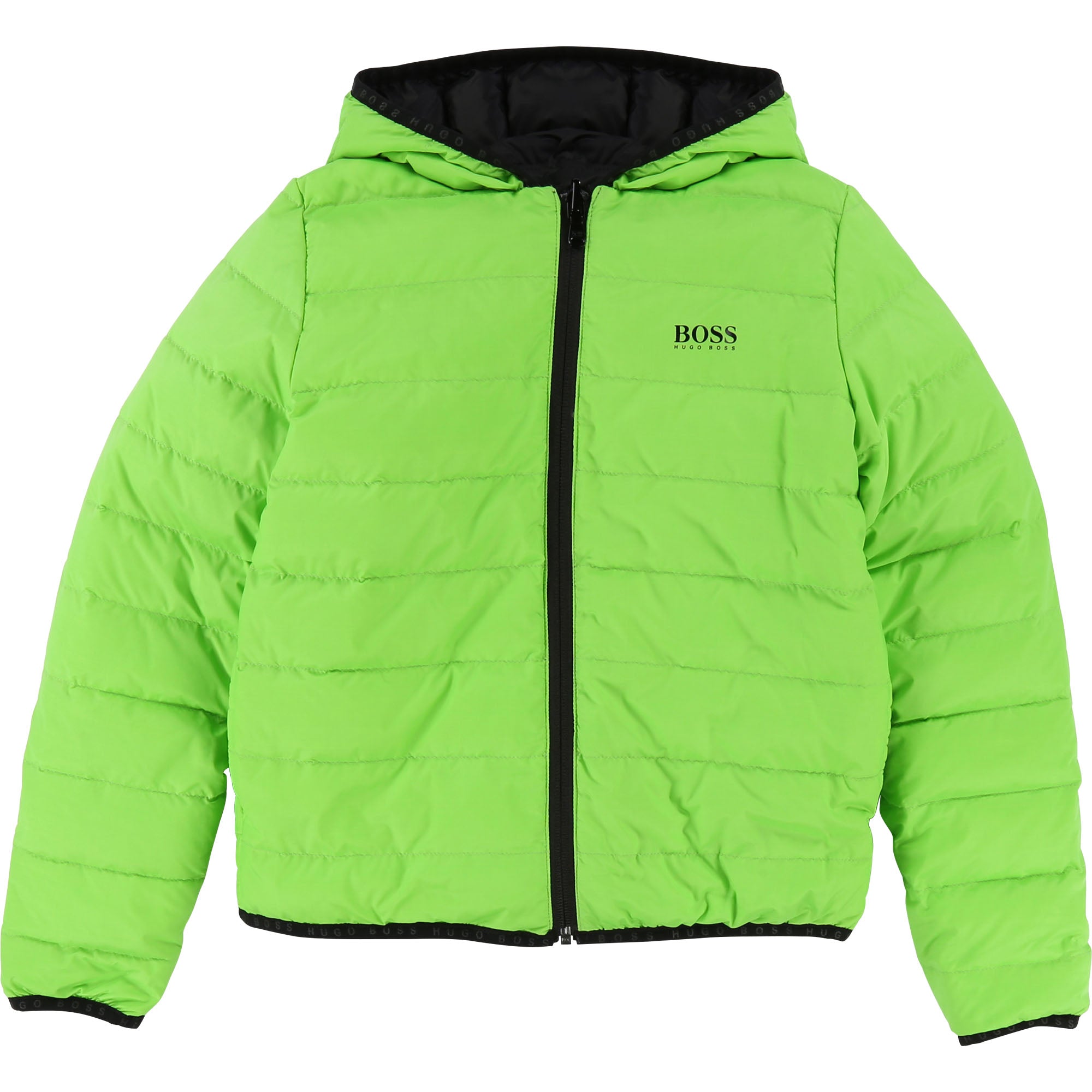 Boys Green & Black Reversibie Coat