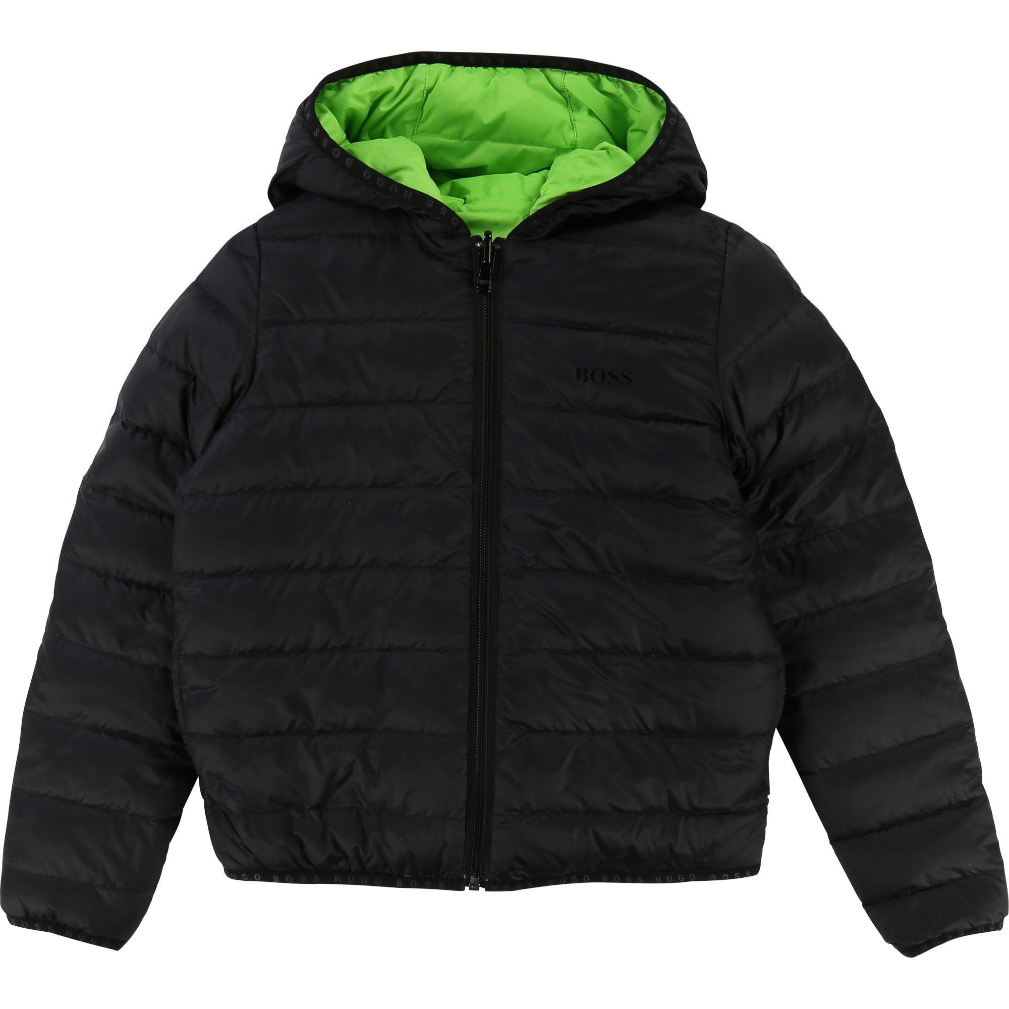 Boys Green & Black Reversibie Coat