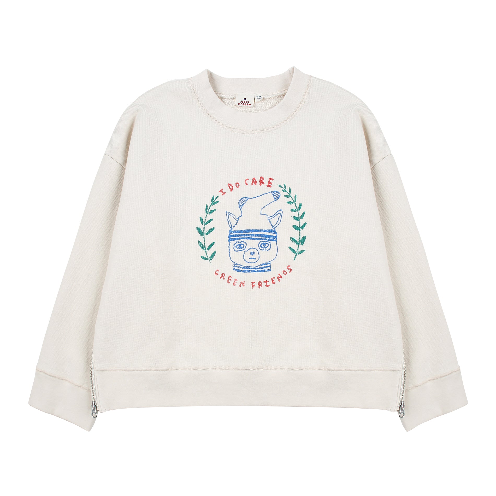 Boys & Girls White Printed Cotton Sweatshirt