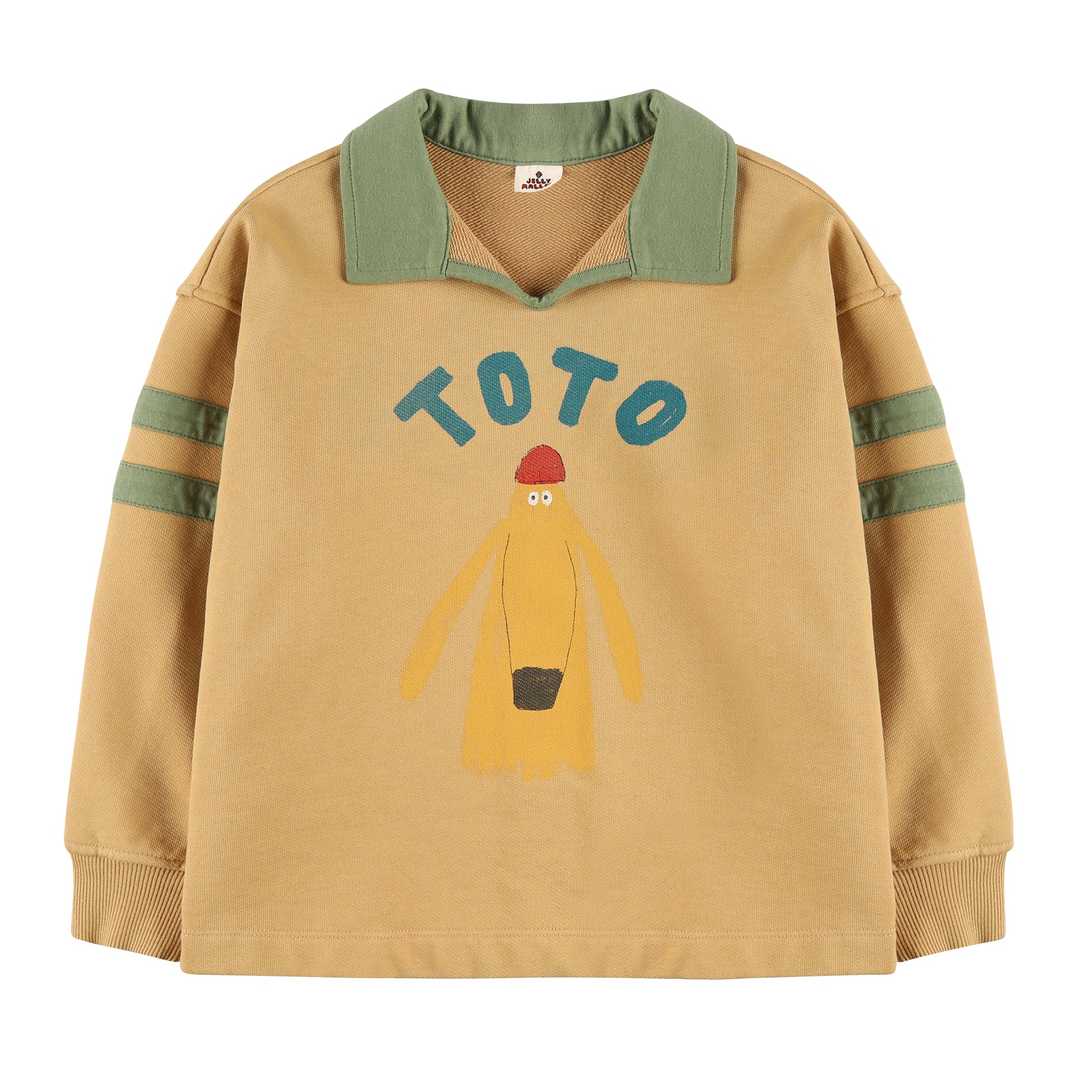 Boys & Girls Camel Printed Cotton Sweatshirt