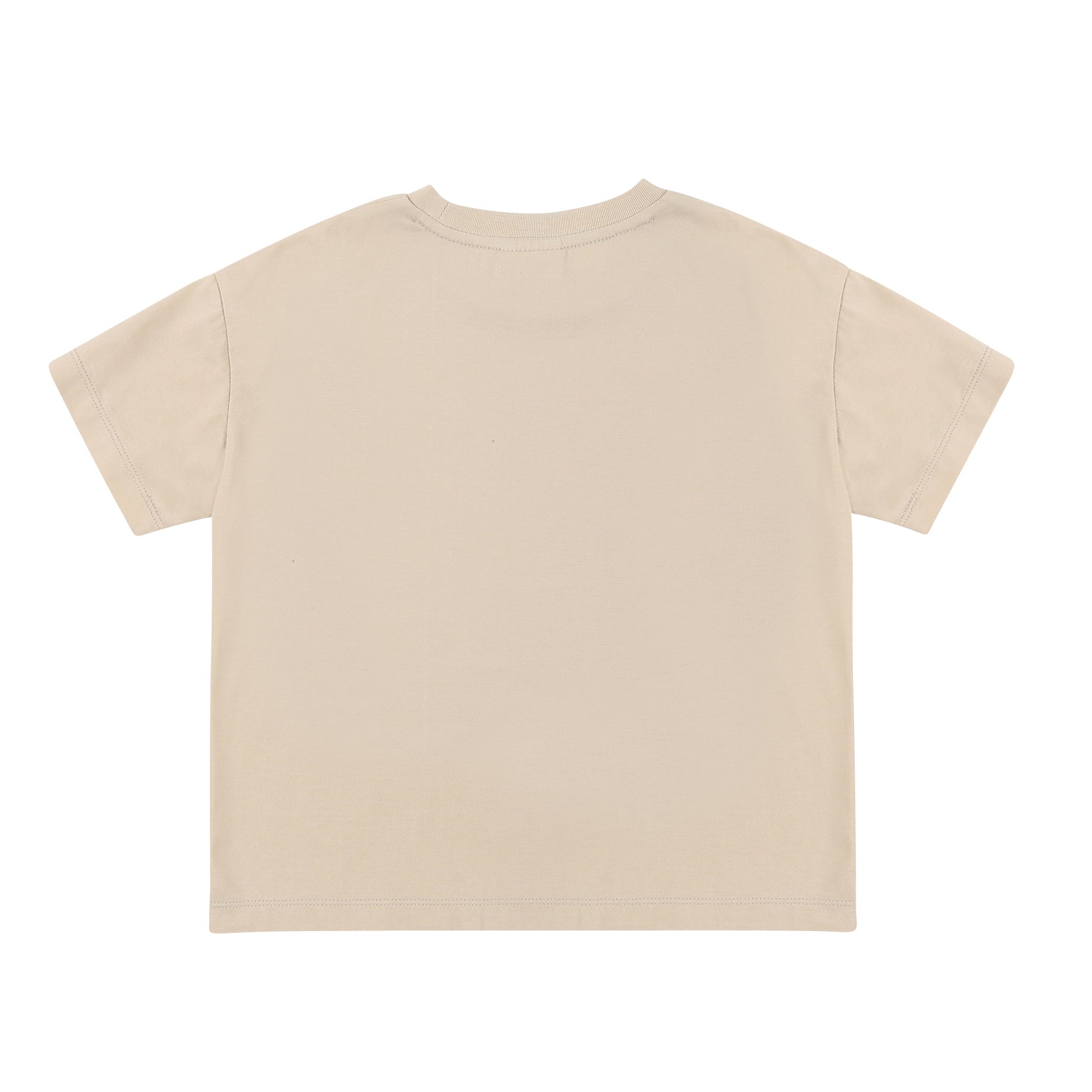 Boys & Girls Beige Orange Cotton T-Shirt