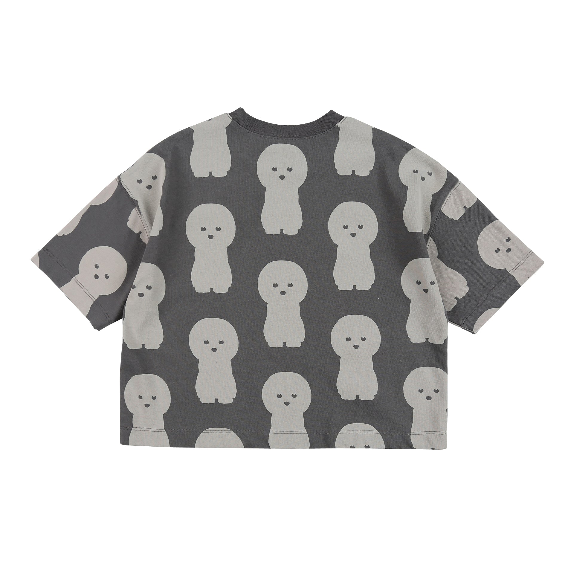 Boys & Girls Grey Cotton T-Shirt