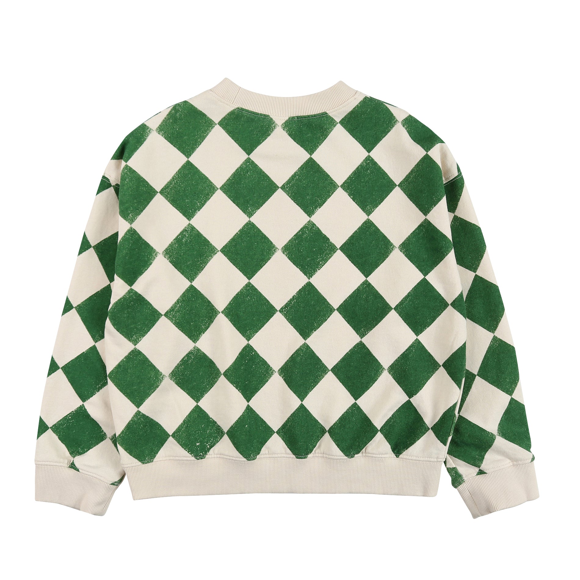 Boys & Girls Green Check Cotton Sweatshirt