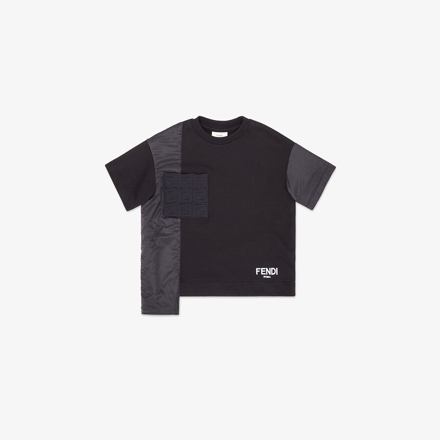 Boys & Girls Black Cotton T-Shirt