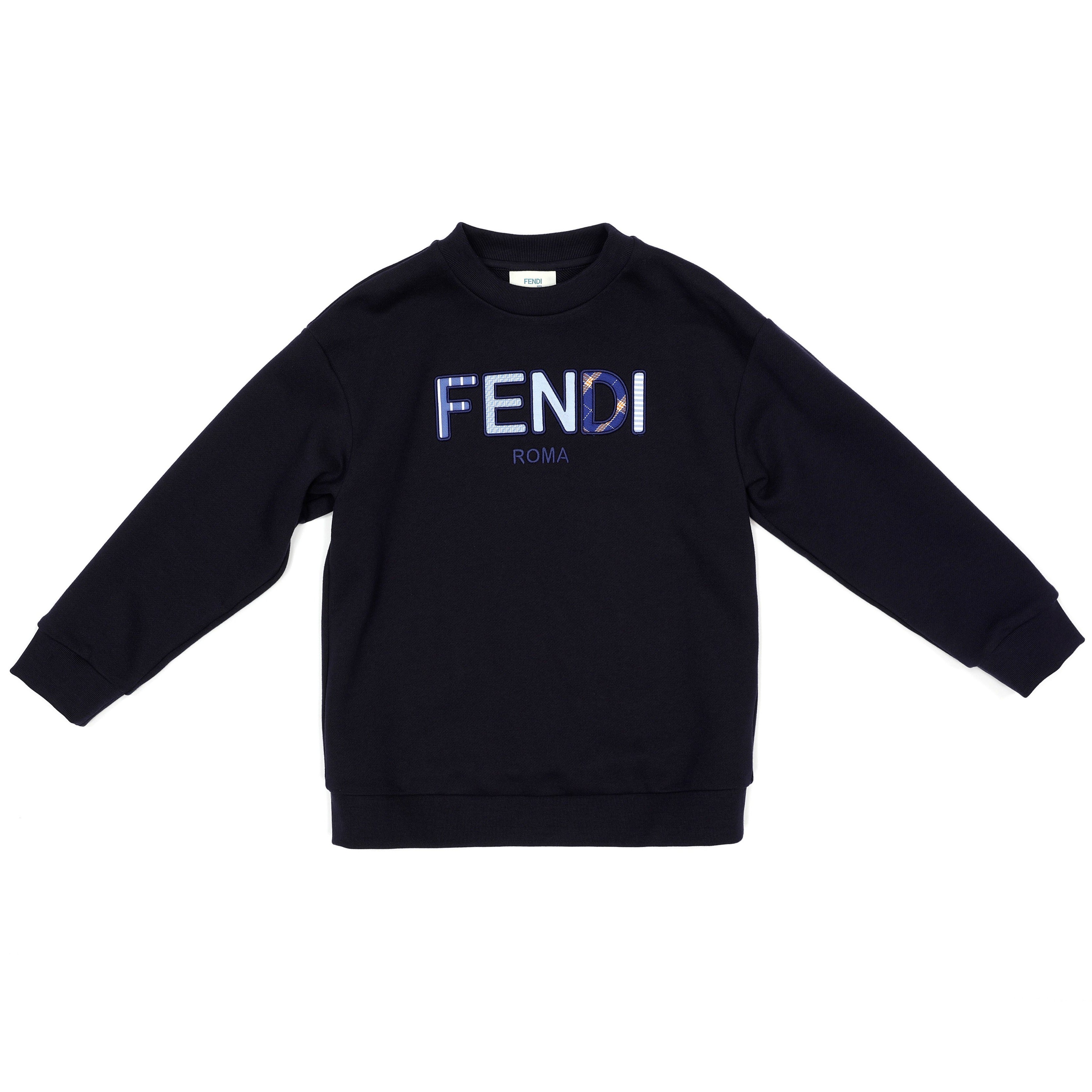 Boys & Girls Navy Logo Cotton Sweatshirt