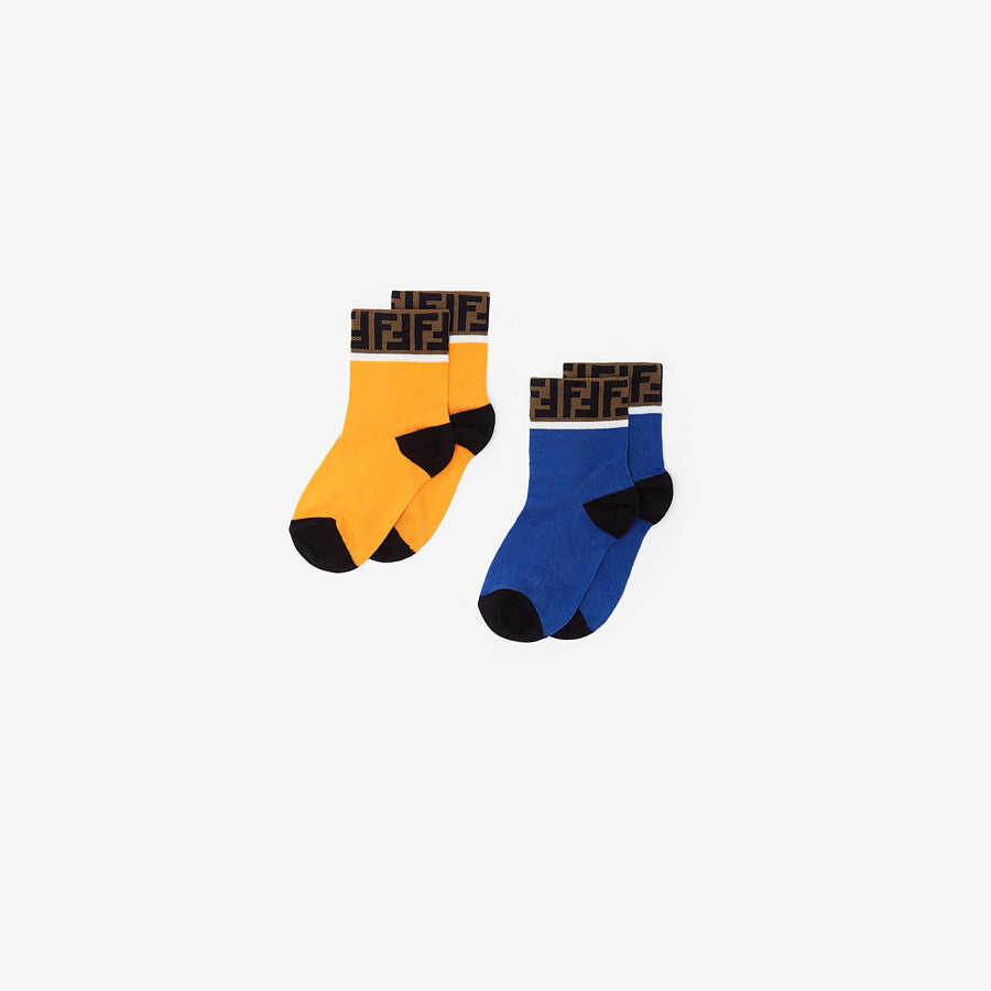 Boys & Girls Blue Logo Cotton Socks (2 Pack)