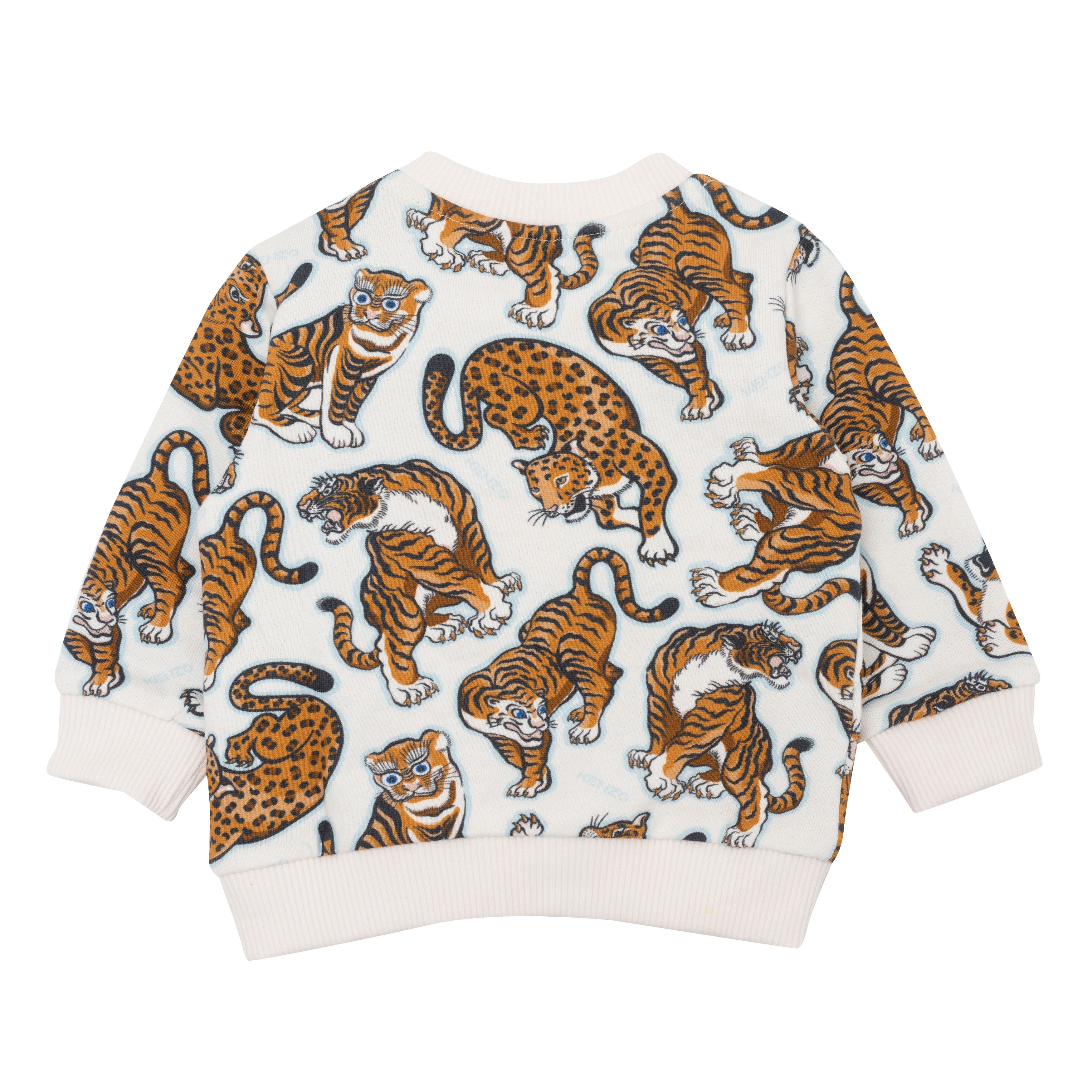 Boys & Girls White Tiger Cotton Sweatshirt