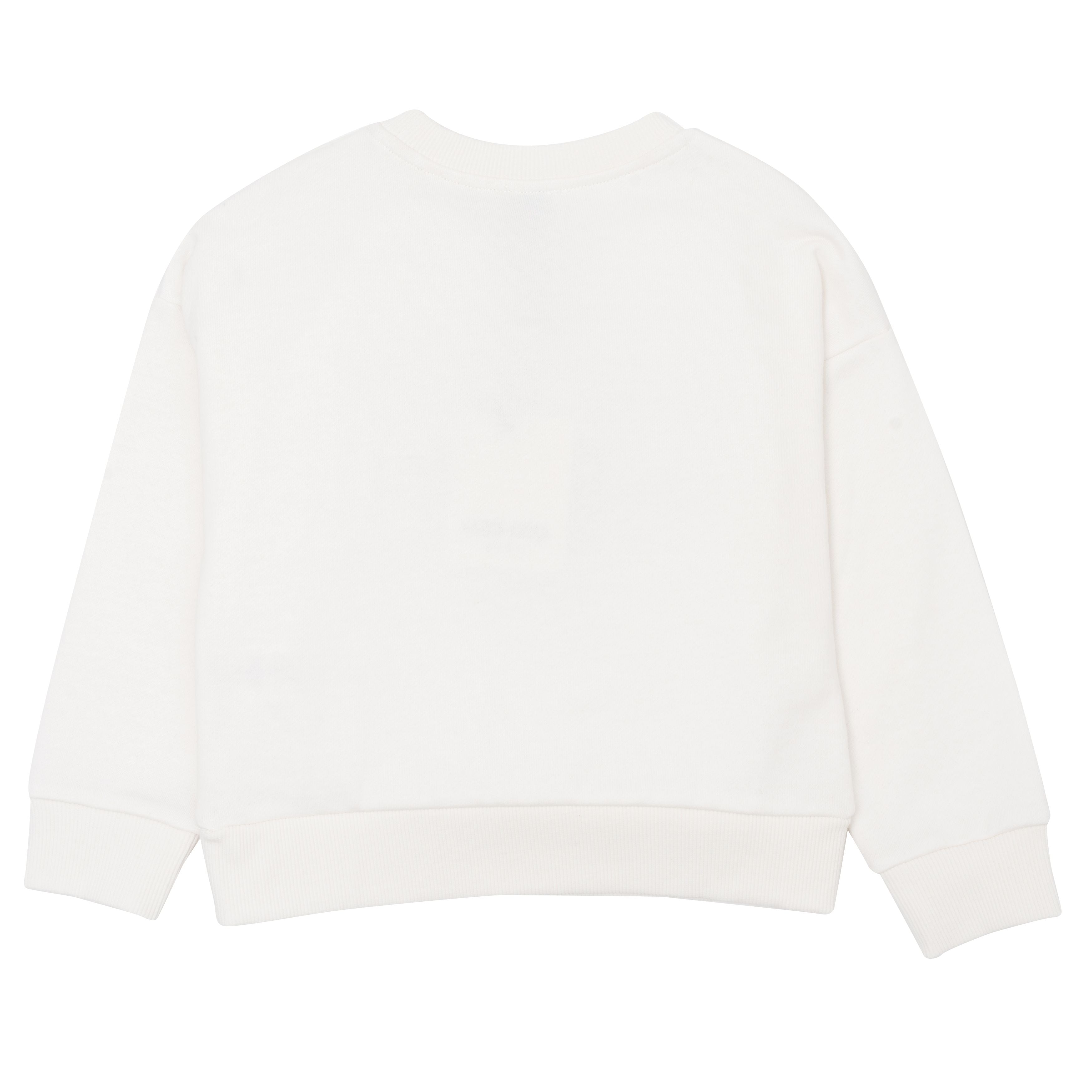 Boys & Girls White Logo Cotton Sweatshirt