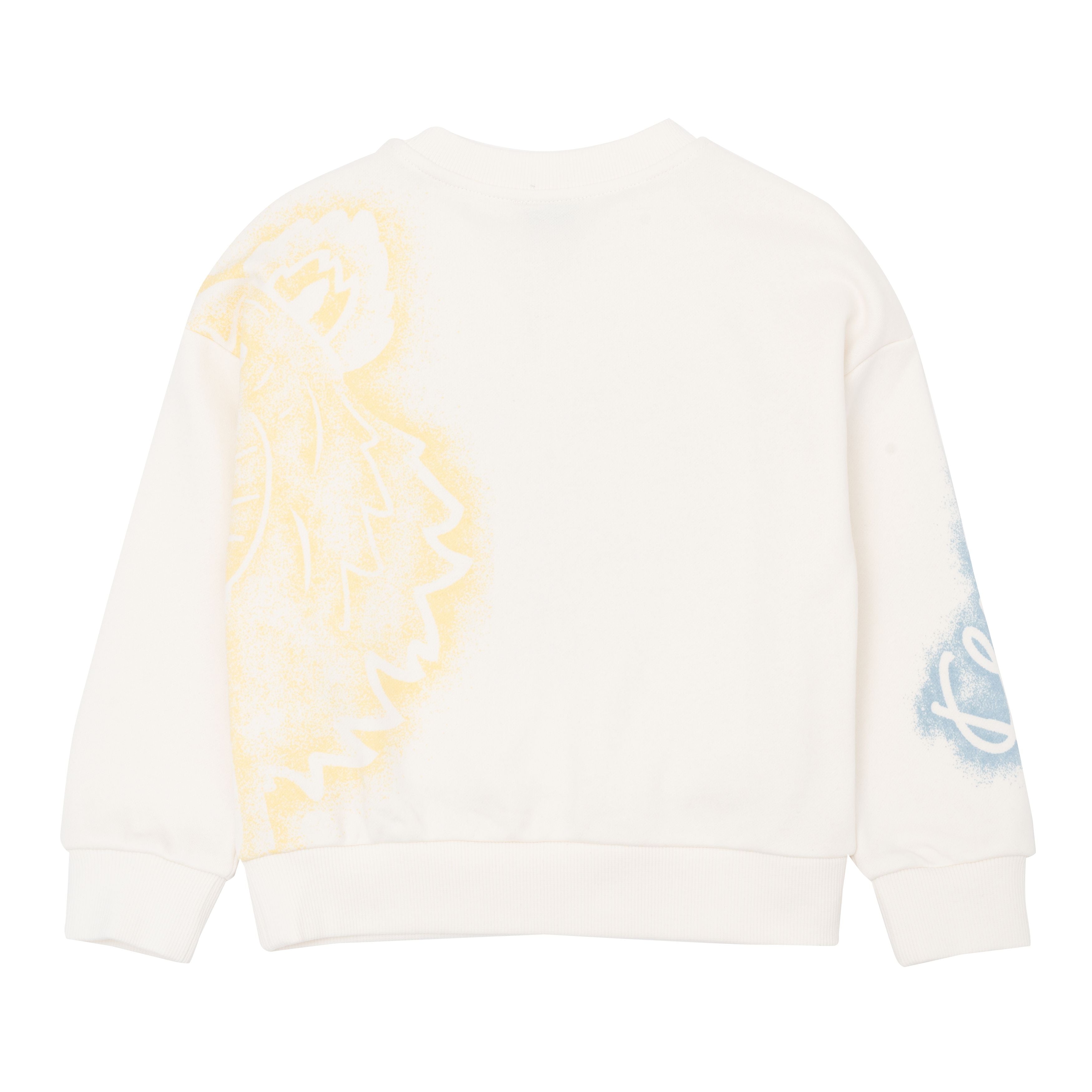 Boys & Girls White Logo Cotton Sweatshirt