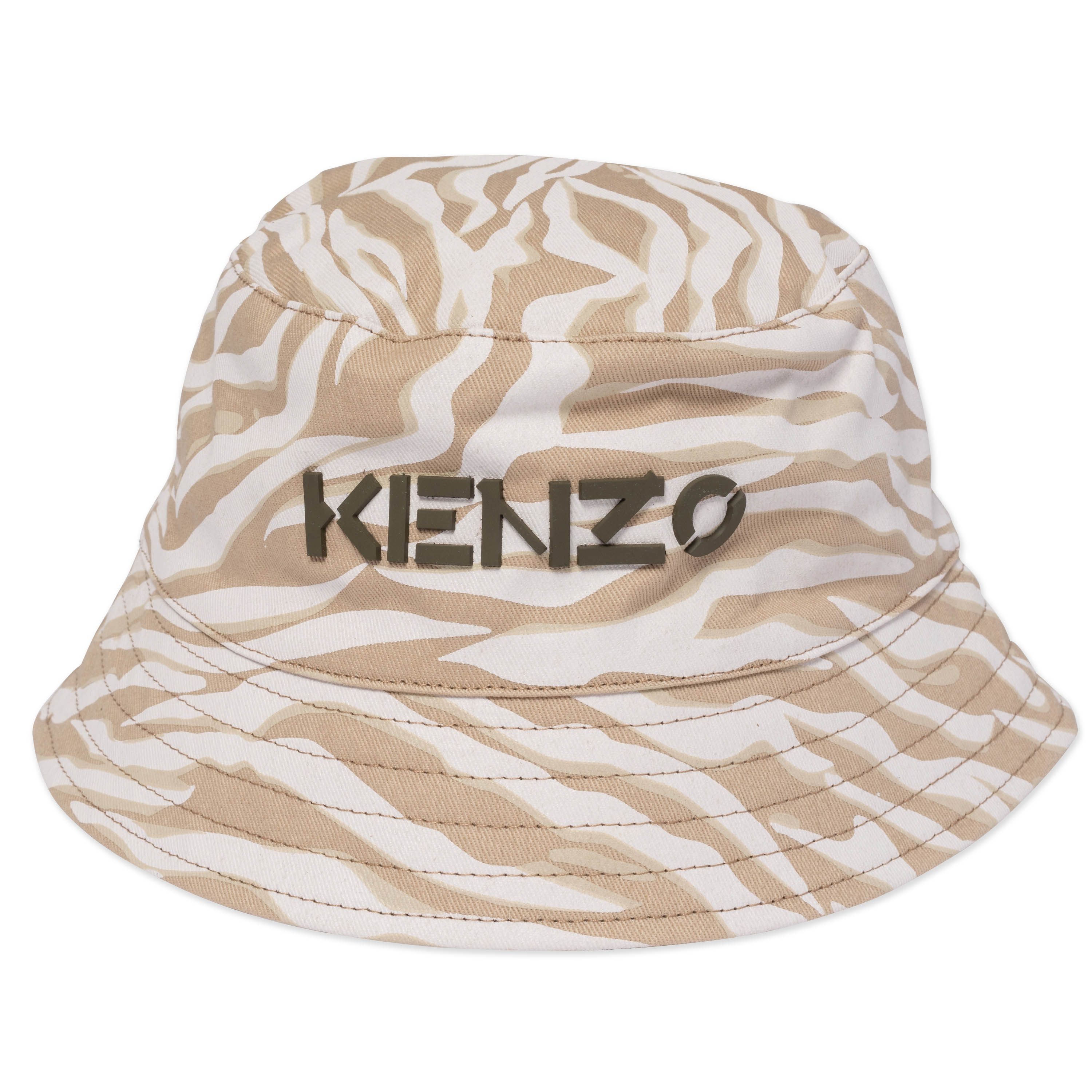 Boys Beige Logo Cotton Hat