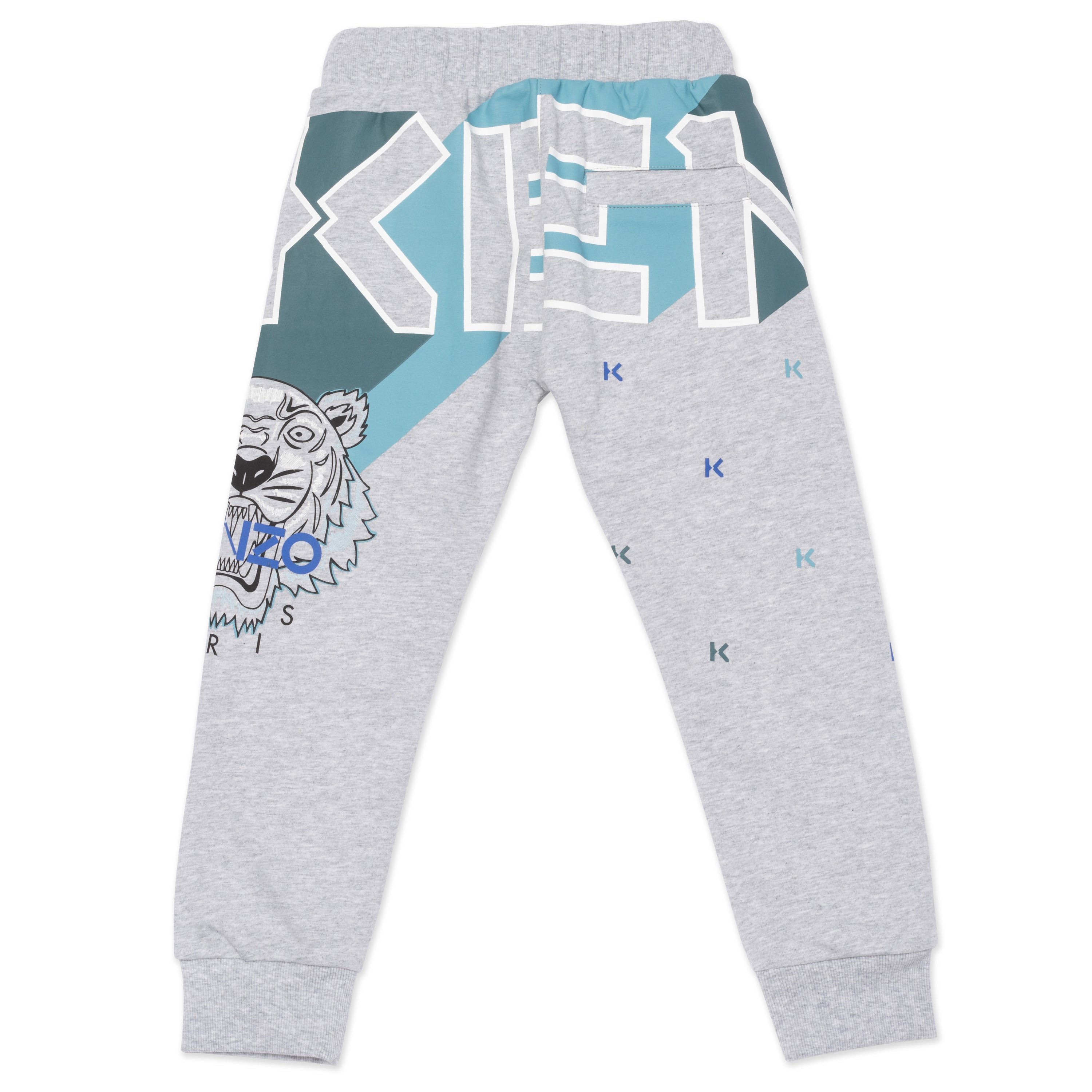 Boys Grey Logo Cotton Trousers