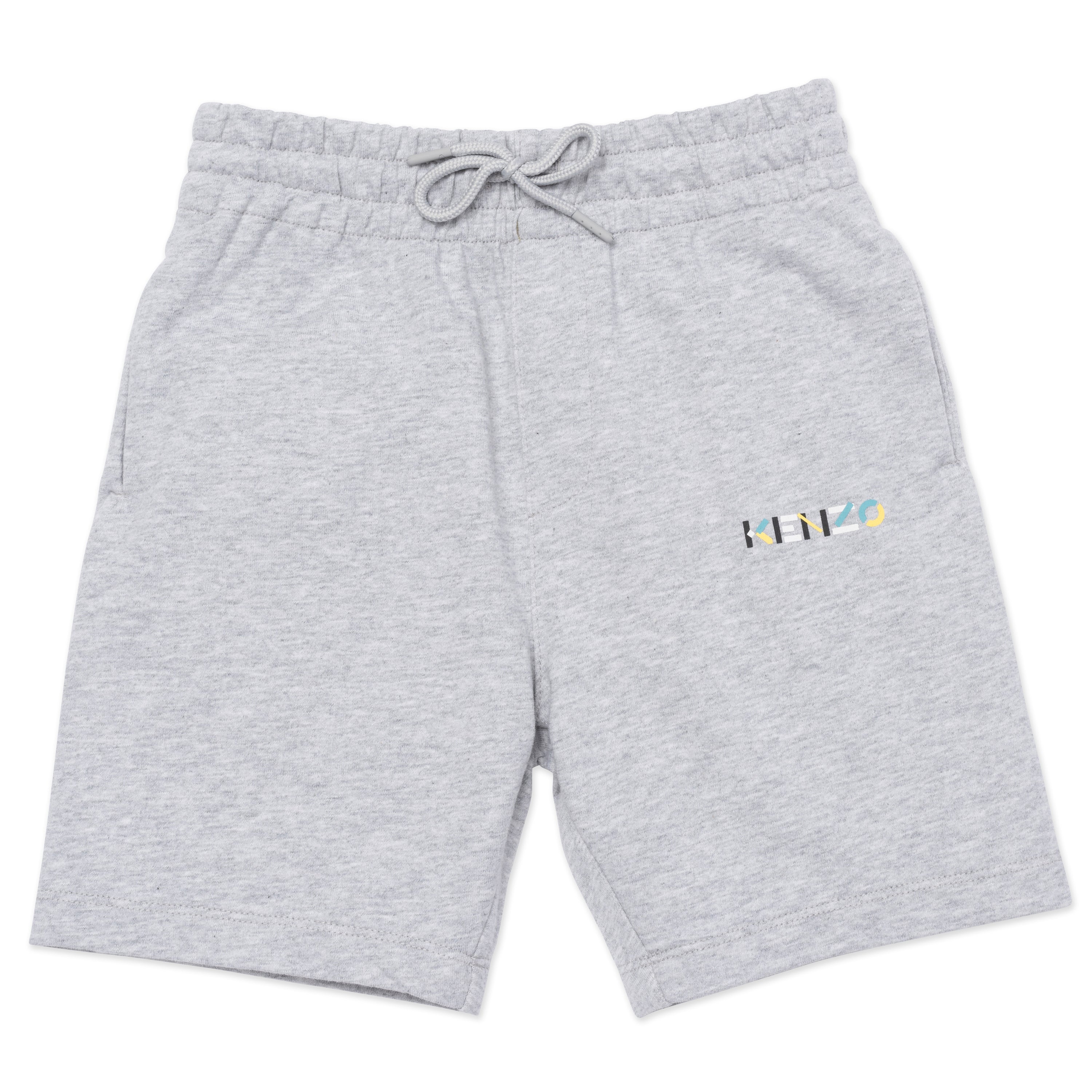 Boys Grey Logo Cotton Shorts