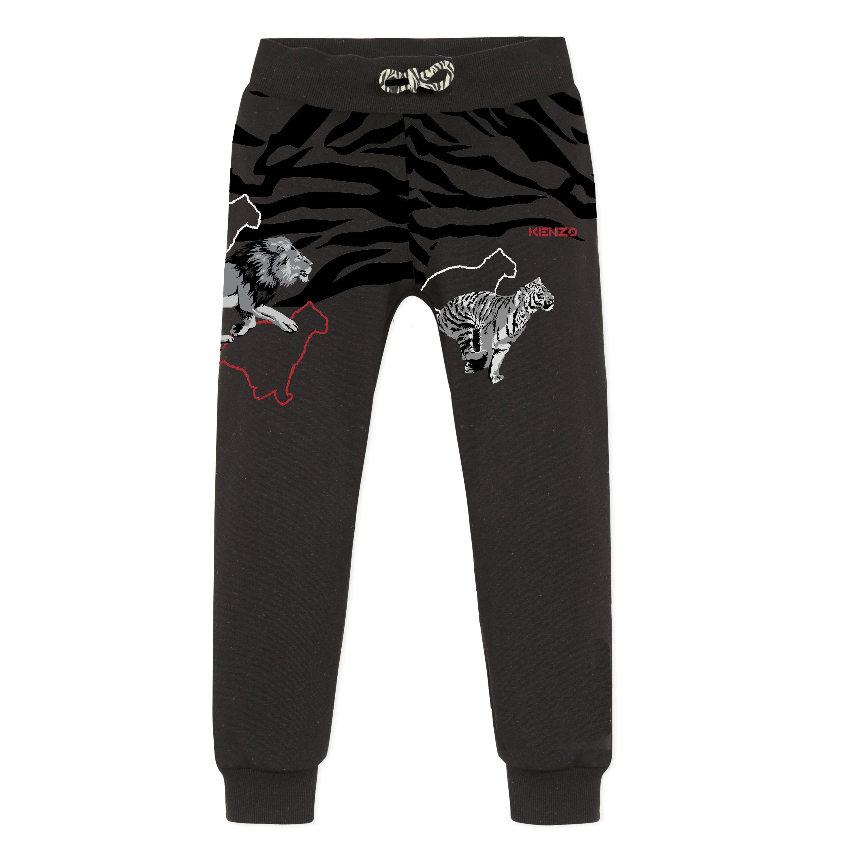 Boys Black Logo Cotton Trousers