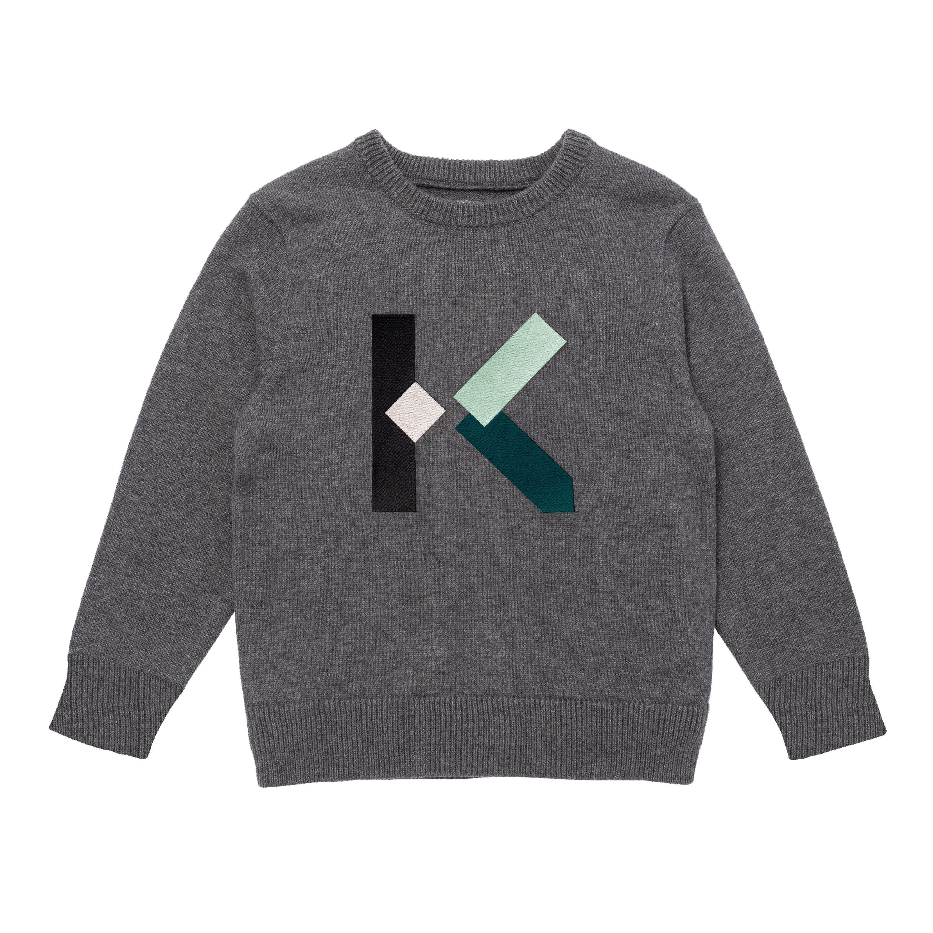 Boys Grey Logo Knit Sweater