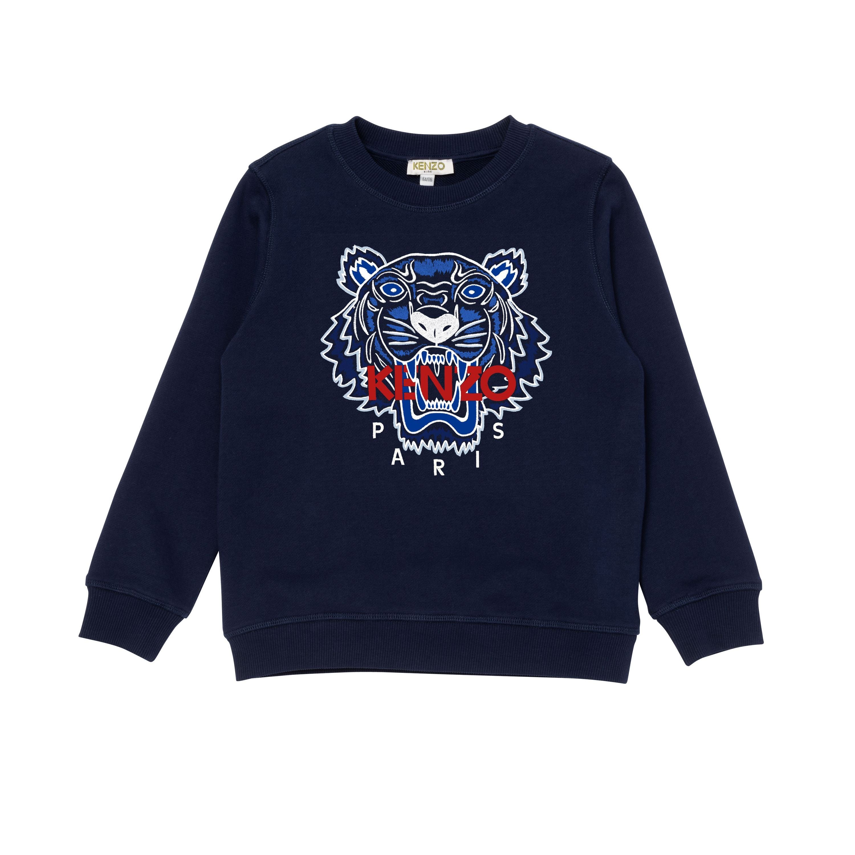 Boys Navy Tiger Cotton Sweatshirt