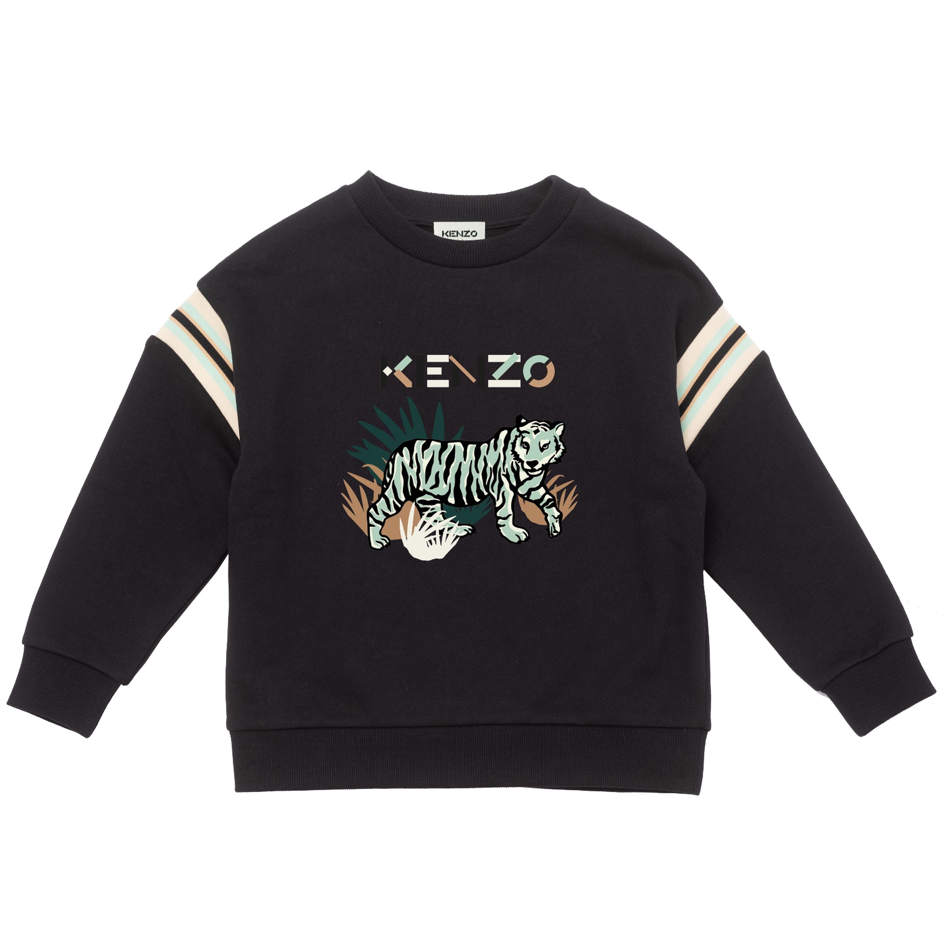 Boys Black Logo Cotton Sweatshirt