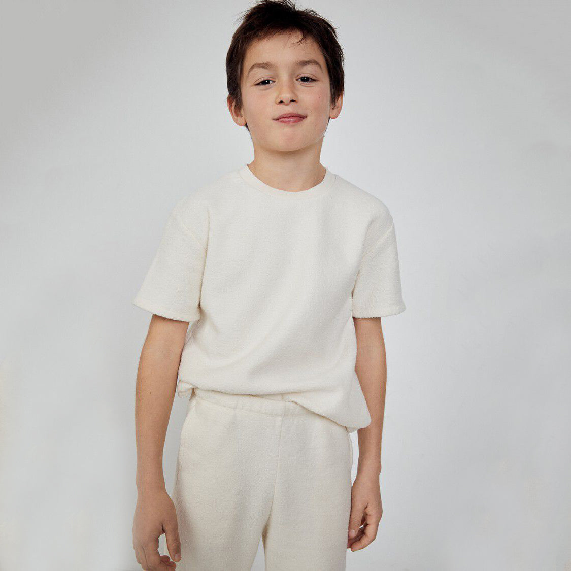 Boys & Girls White Cotton T-Shirt