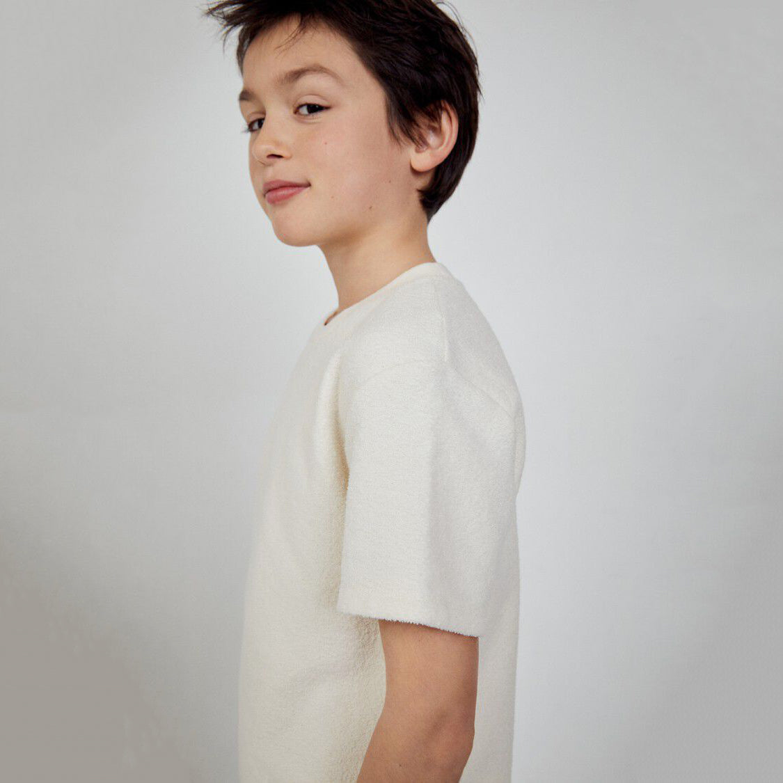 Boys & Girls White Cotton T-Shirt