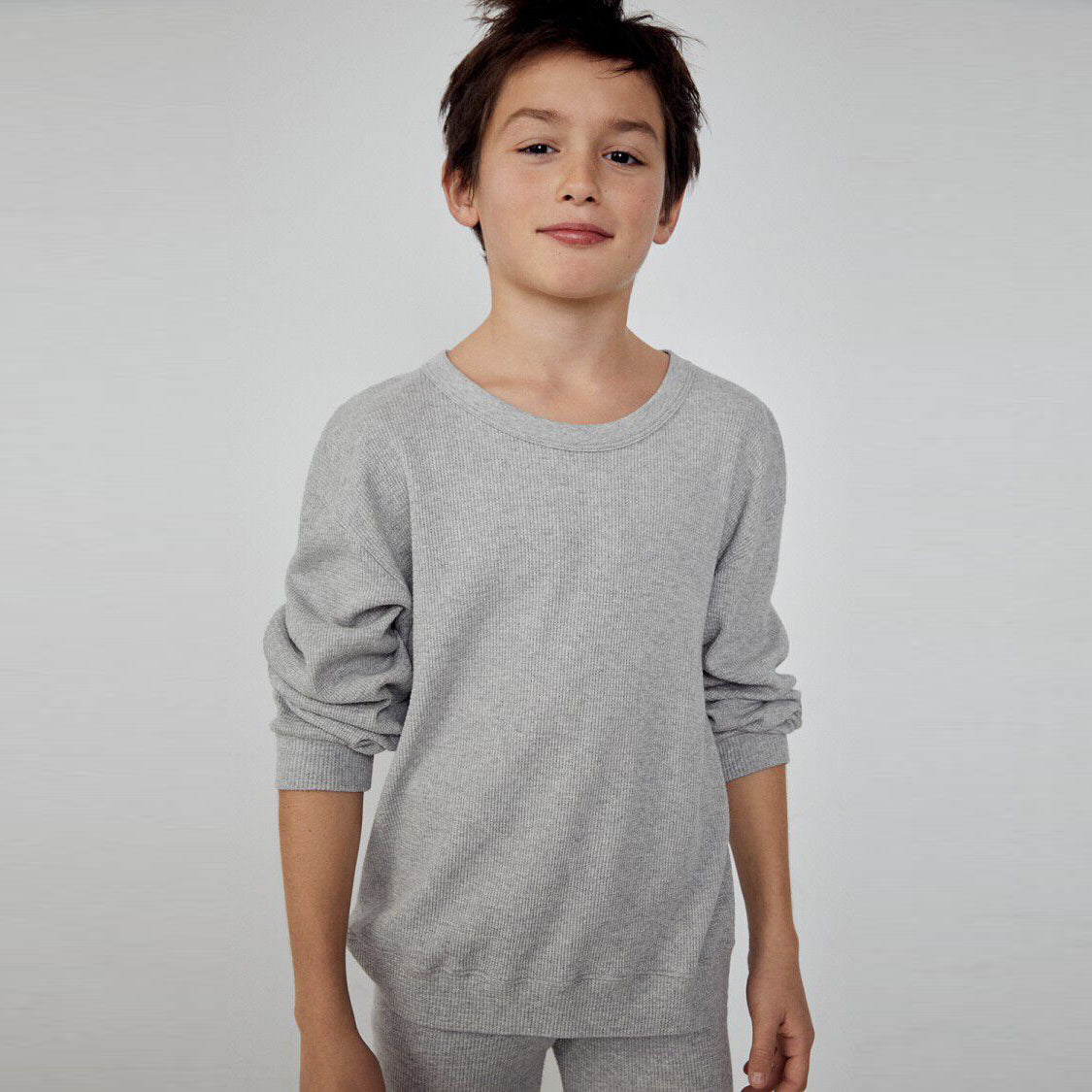 Boys & Girls Grey Cotton T-Shirt