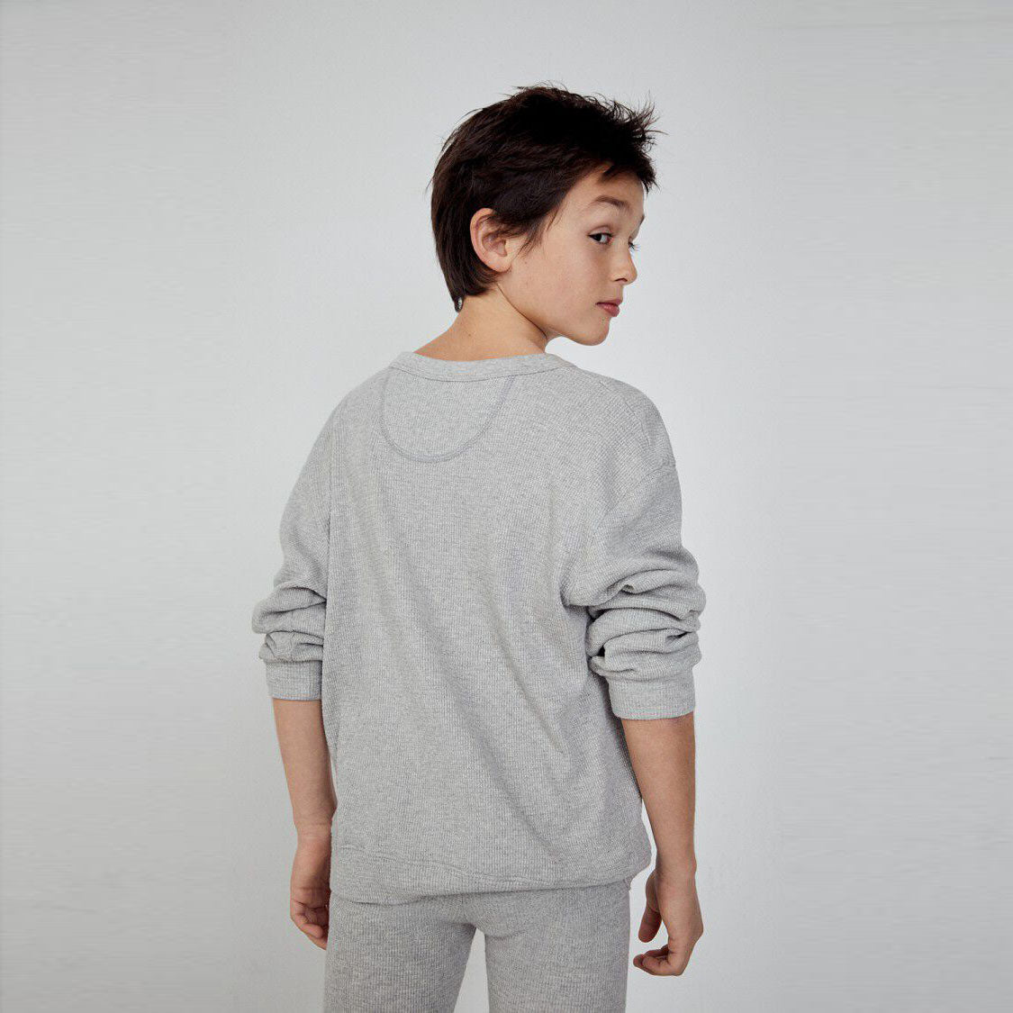 Boys & Girls Grey Cotton T-Shirt