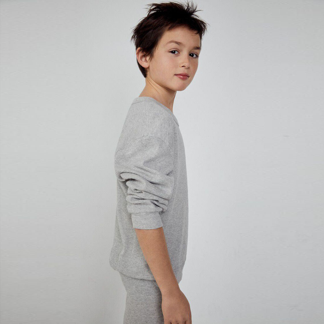 Boys & Girls Grey Cotton T-Shirt