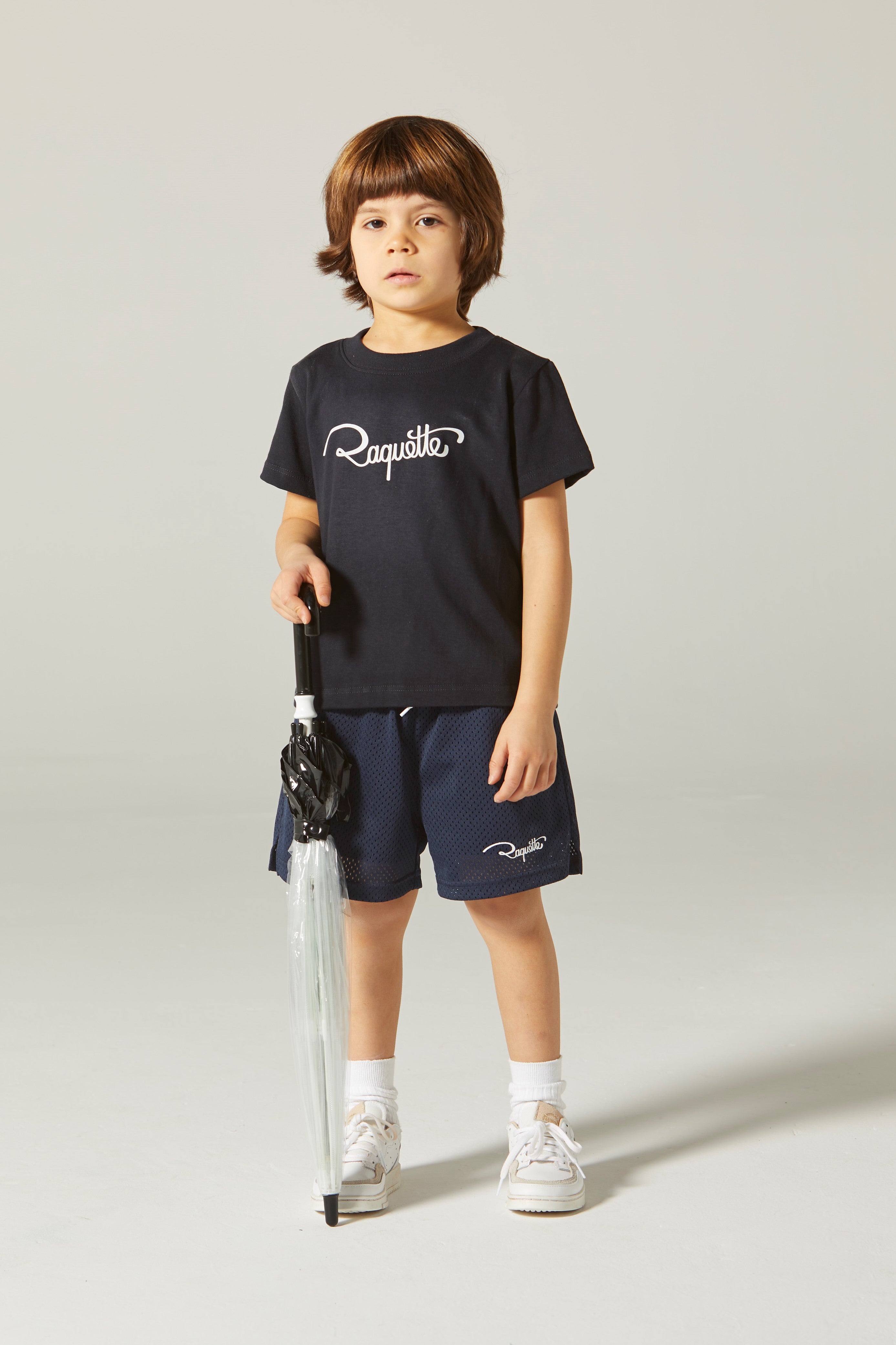 Boys & Girls Navy Mesh Logo Shorts