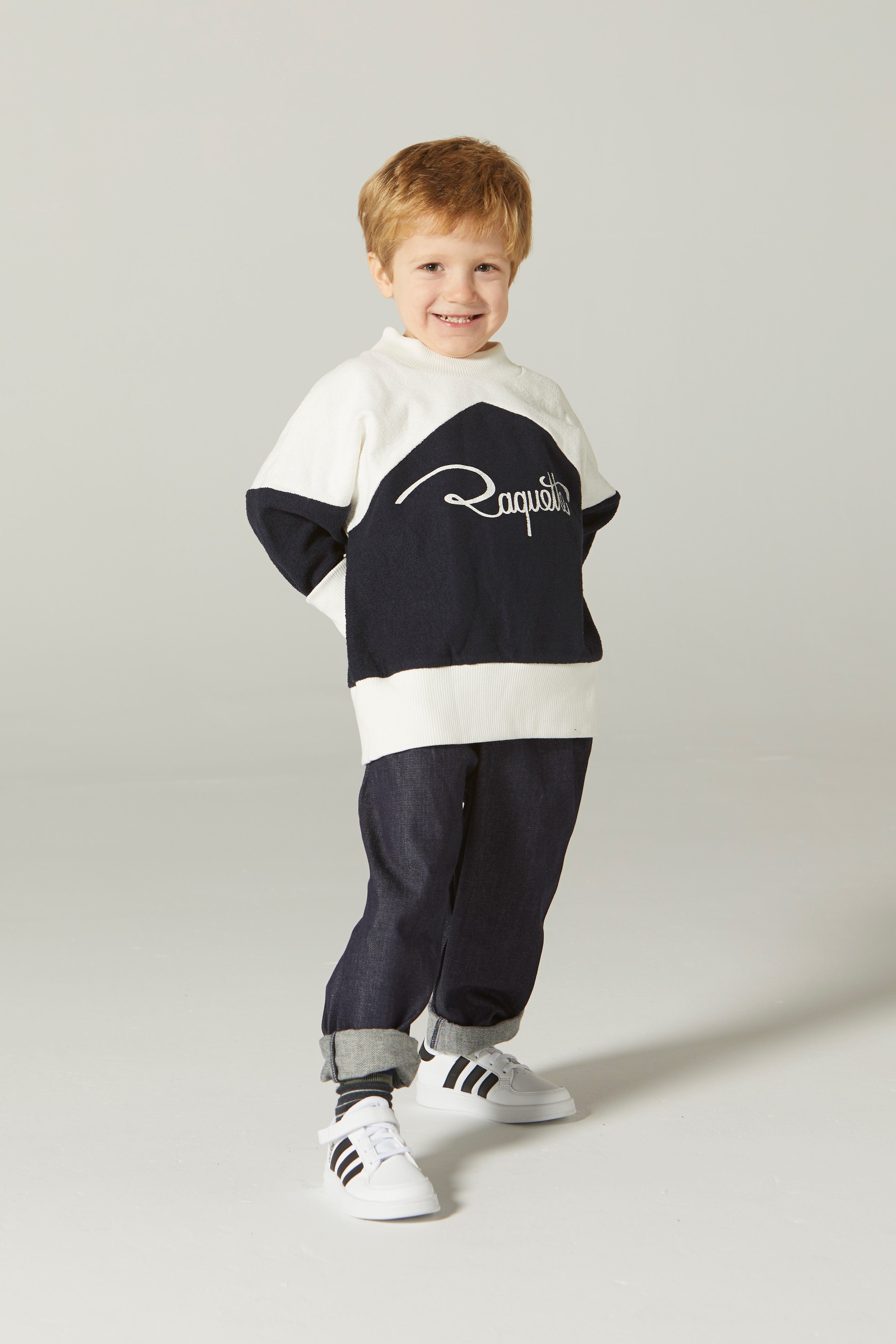 Boys & Girls Black Logo Cotton Sweatshirt