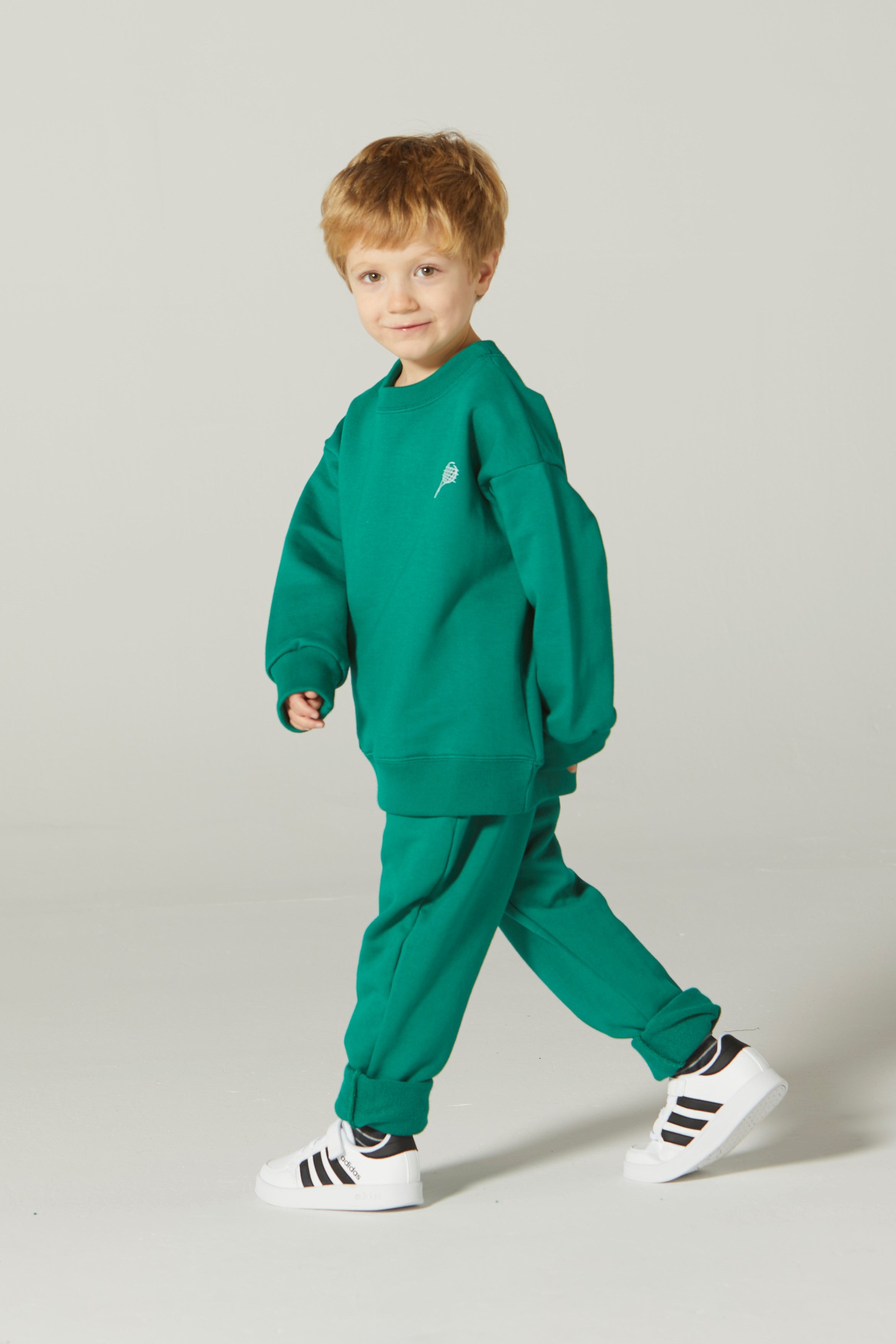 Boys & Girls Green Cotton Trousers