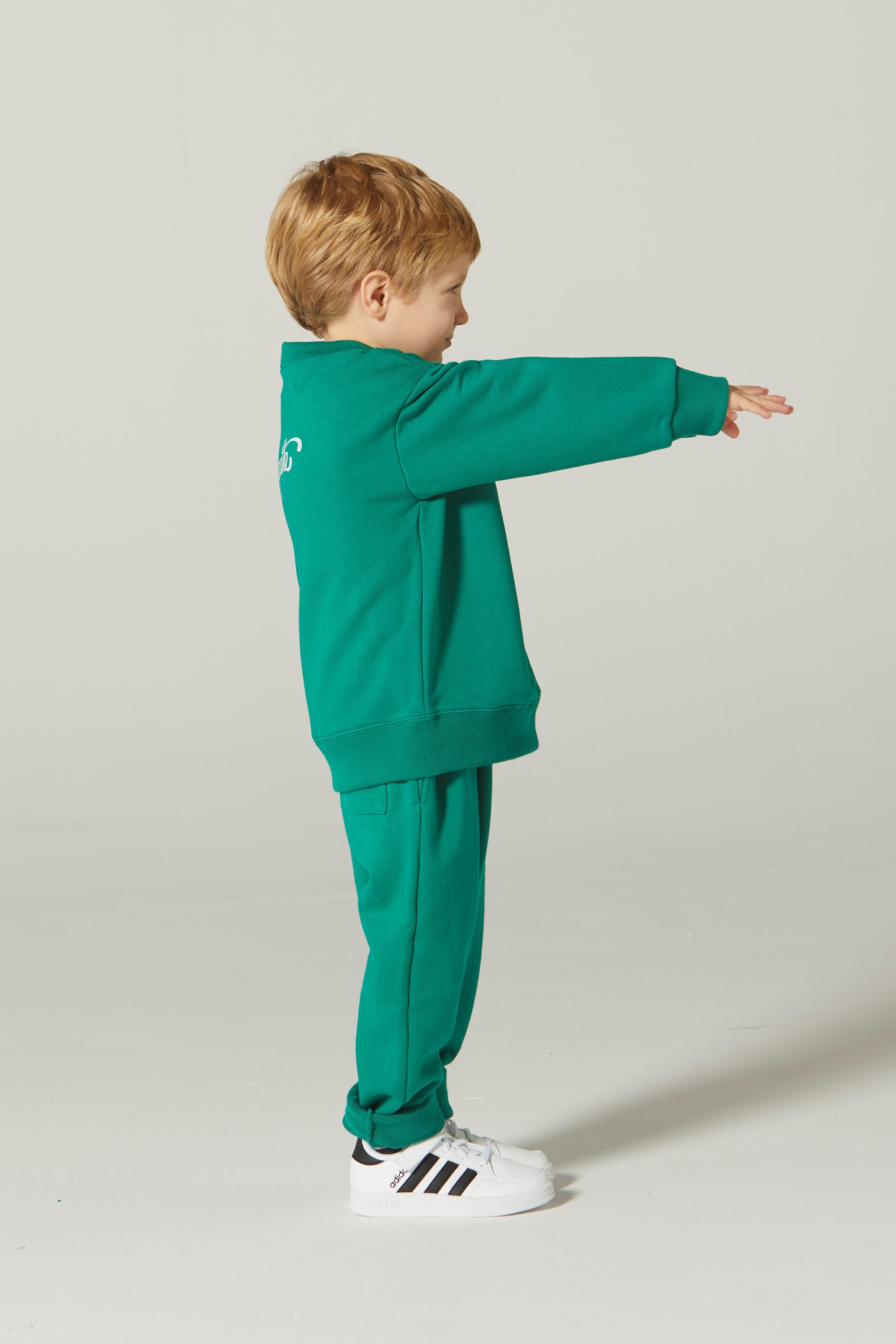 Boys & Girls Green Cotton Trousers