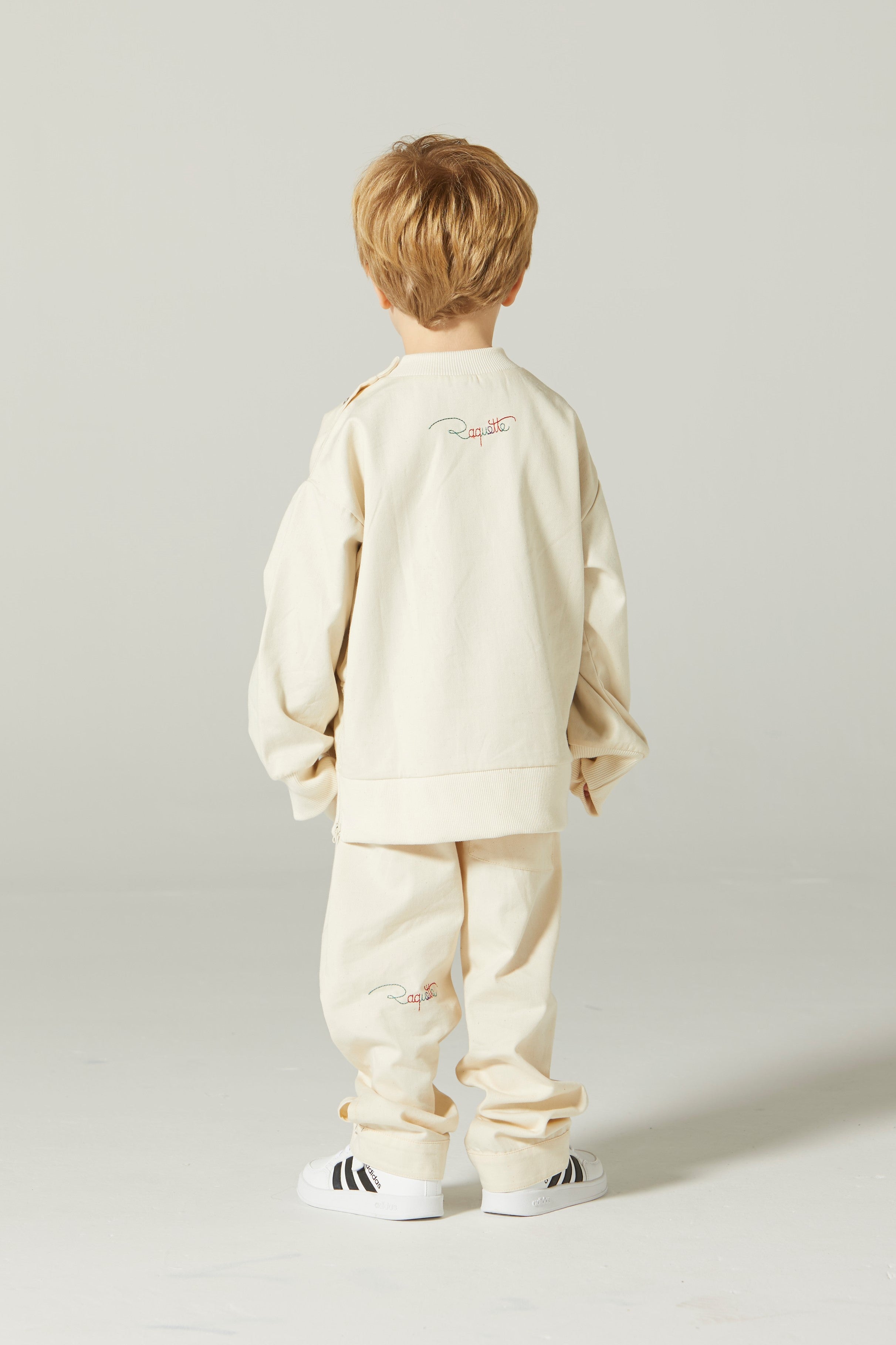 Boys & Girls White Tennis Cotton Sweatshirt