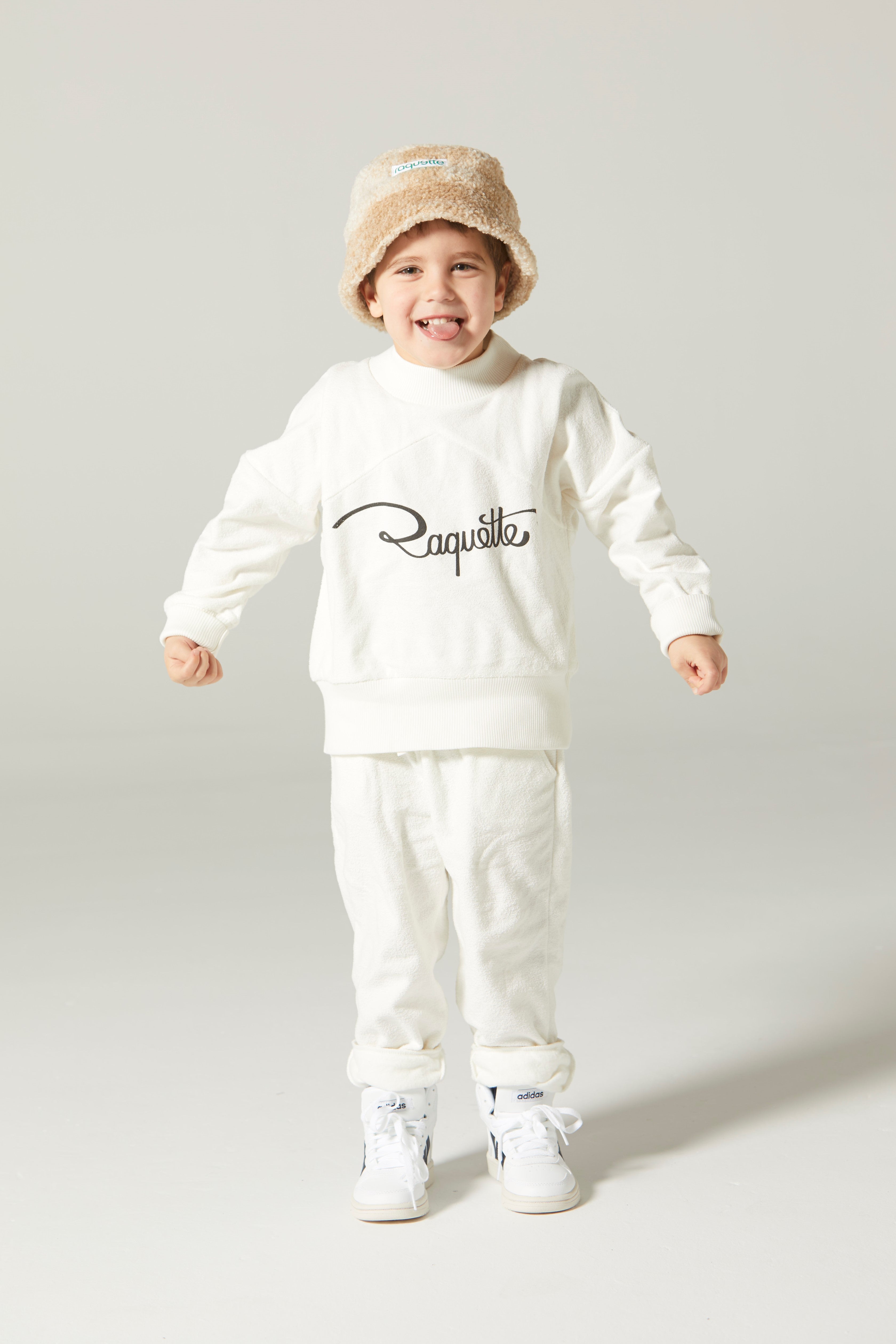 Boys & Girls White Logo Cotton Sweatshirt